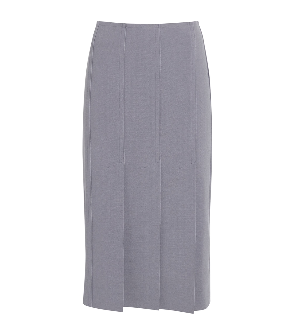 Birrot Womens Lay 2 Pleated Midi Skirt Lilac Grey