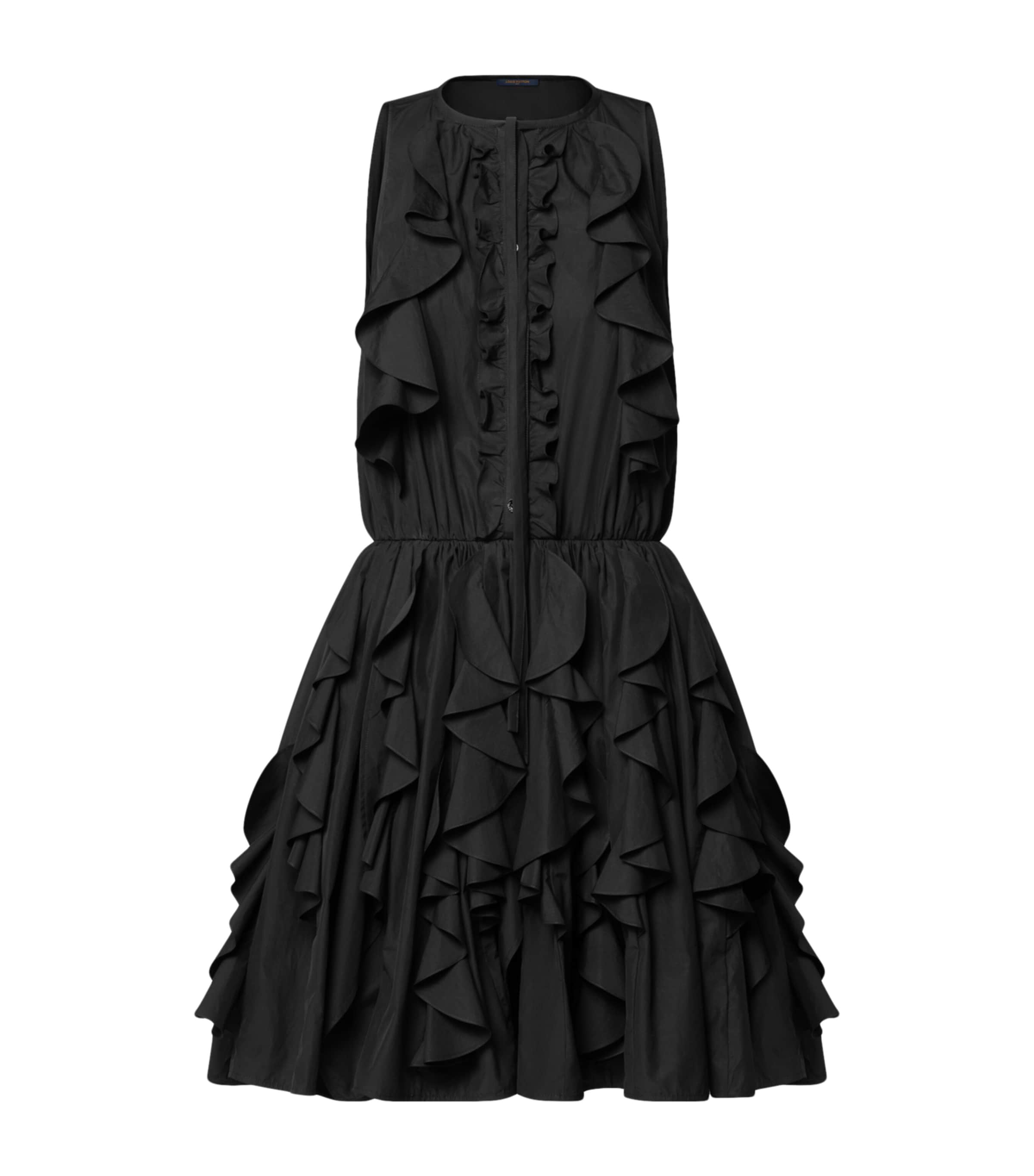 LOUIS VUITTON Womens Ruffled Mini Dress Black