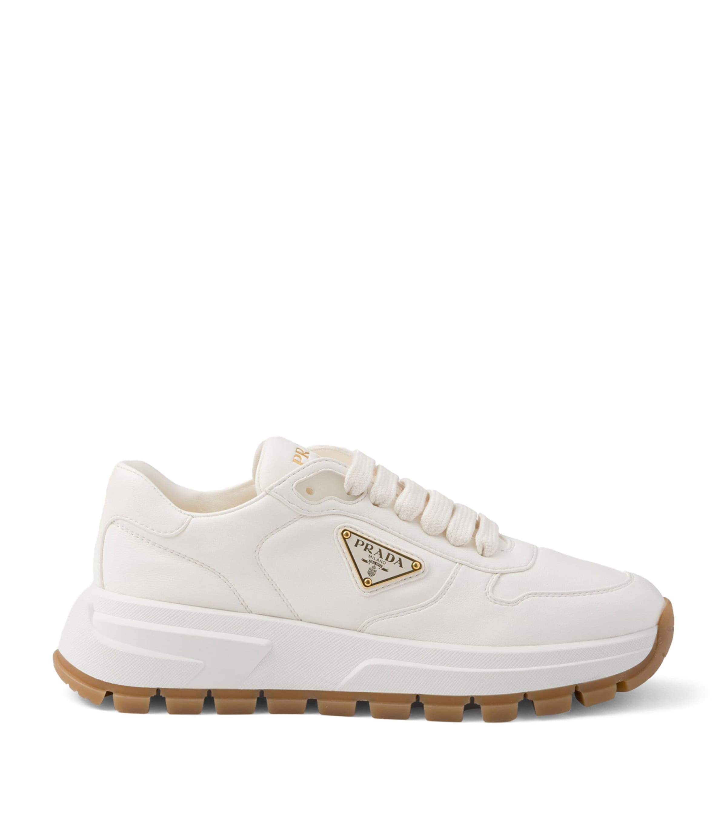 Prada Leather Triangle Sneakers