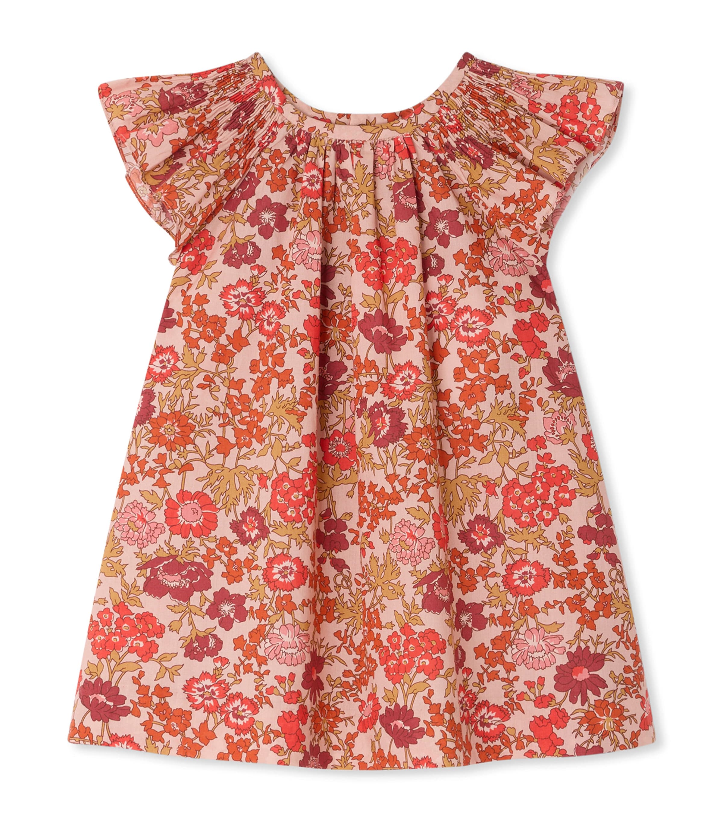 Bonpoint Cotton Floral Print Dress (6-18 Months) Fleurs Rose