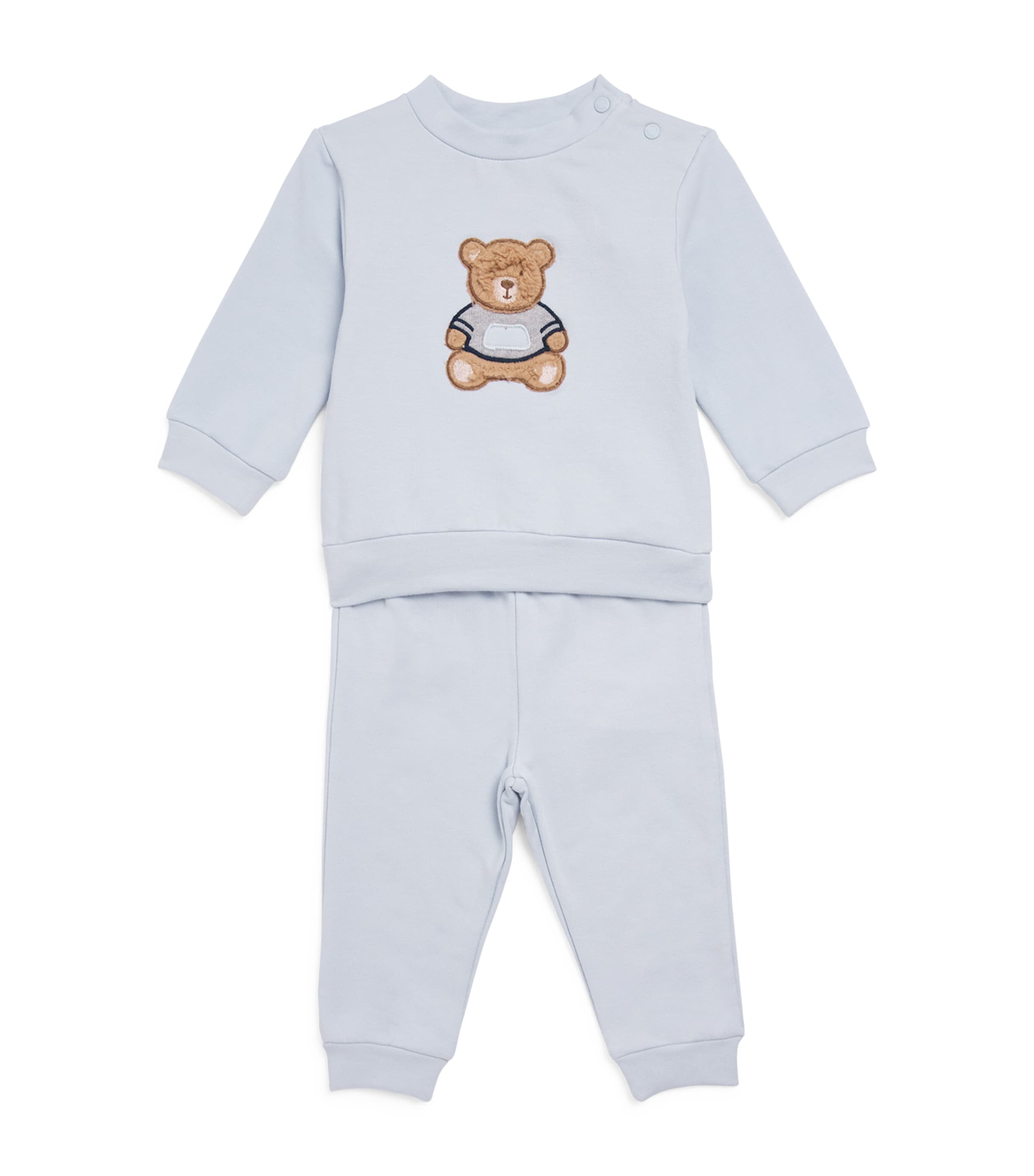 Patachou Stretch-Cotton Teddy Sweatshirt and Sweatpants Set (6 Months – 4 Years) Blue