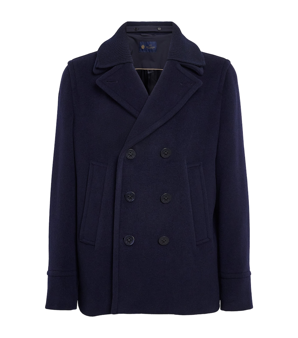 Paul & Shark Mens Wool-Blend Peacoat Blue