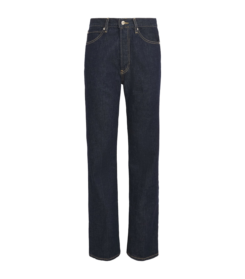 FRAME Womens The Vertical Straight Jeans Rinse