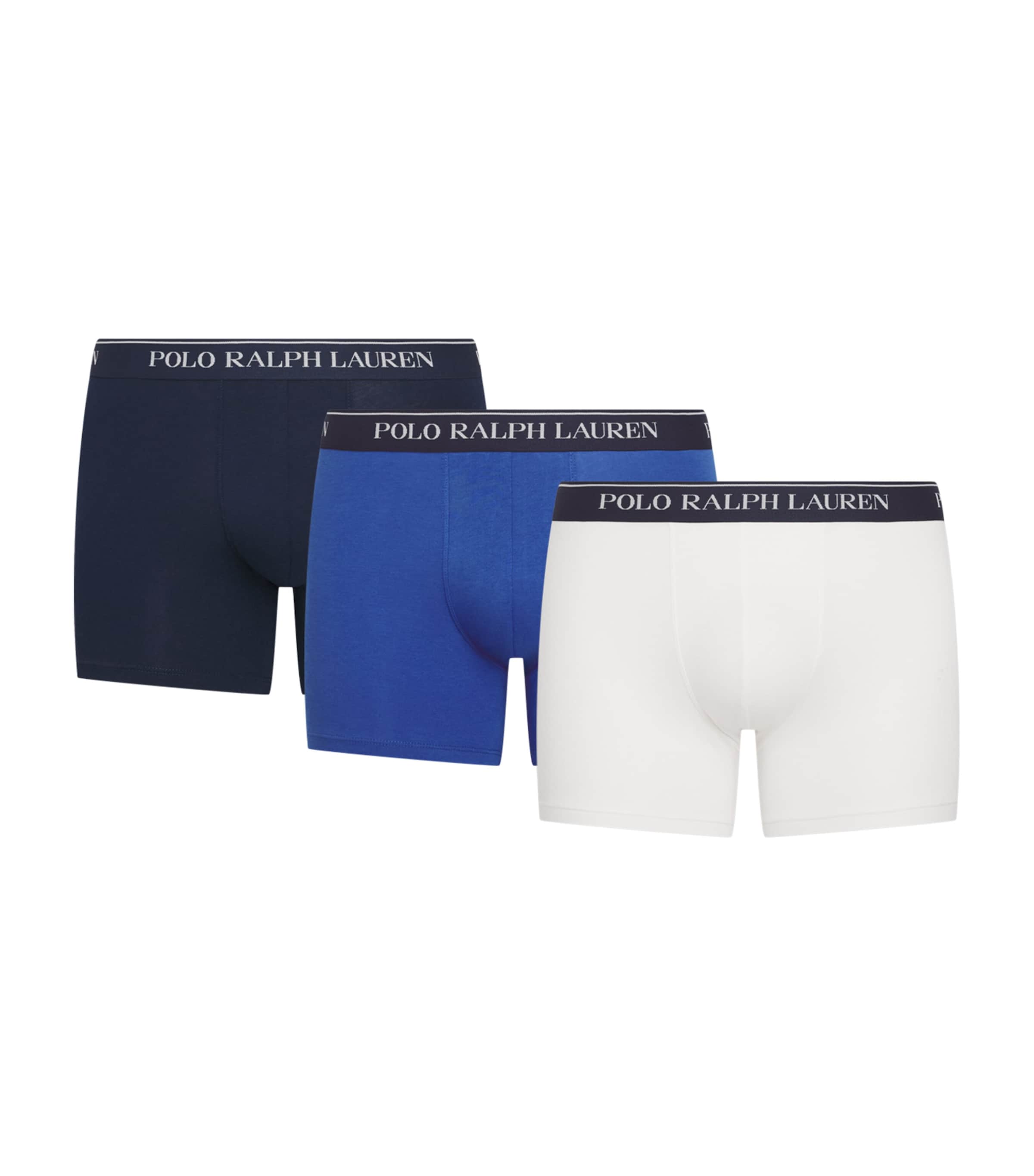 Polo Ralph Lauren Mens Stretch-Cotton Boxer Briefs (Pack of 3) Nvy/papr Wht/new Iri