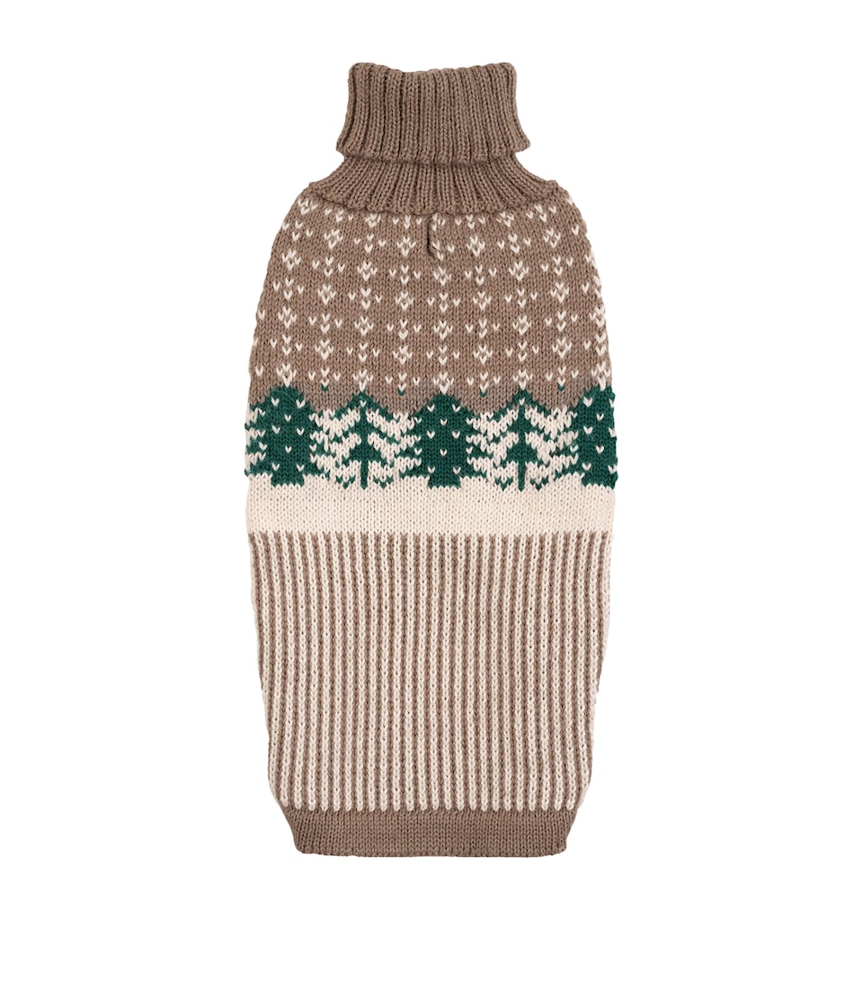 ALQO WASI Alpaca-Blend Frosted Grove Dog Sweater (Medium) Frosted Grove