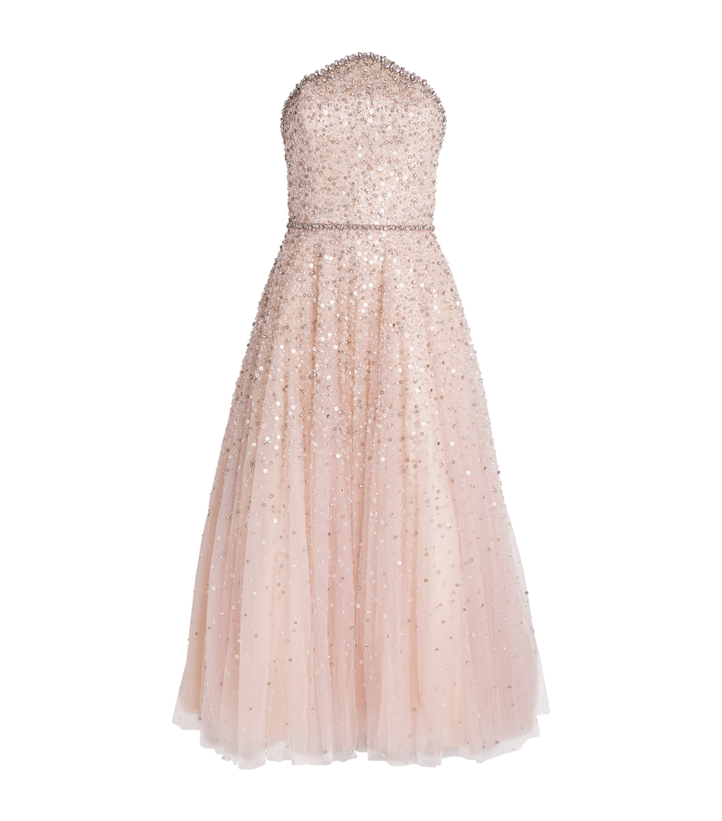 SABINA BILENKO Womens Embellished Corset Nina Gown Peach