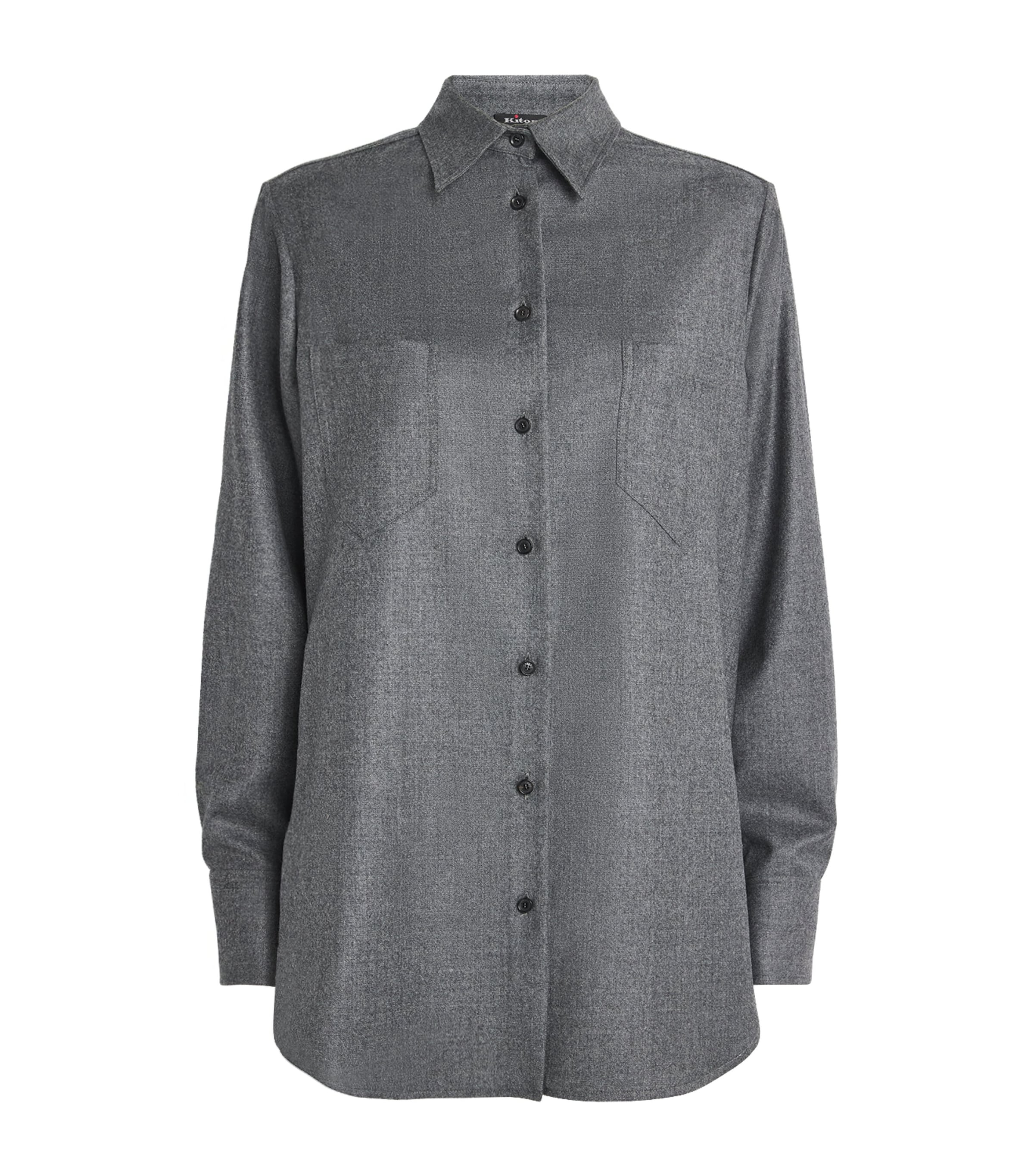 Kiton Womens Virgin Wool Shirt Grey