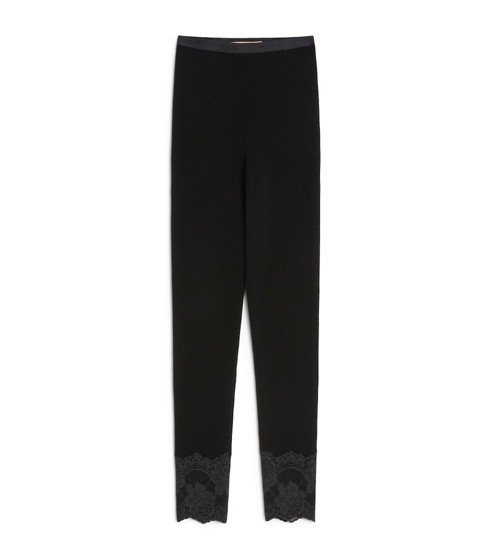 Cashmere Floral-Hem Leggings