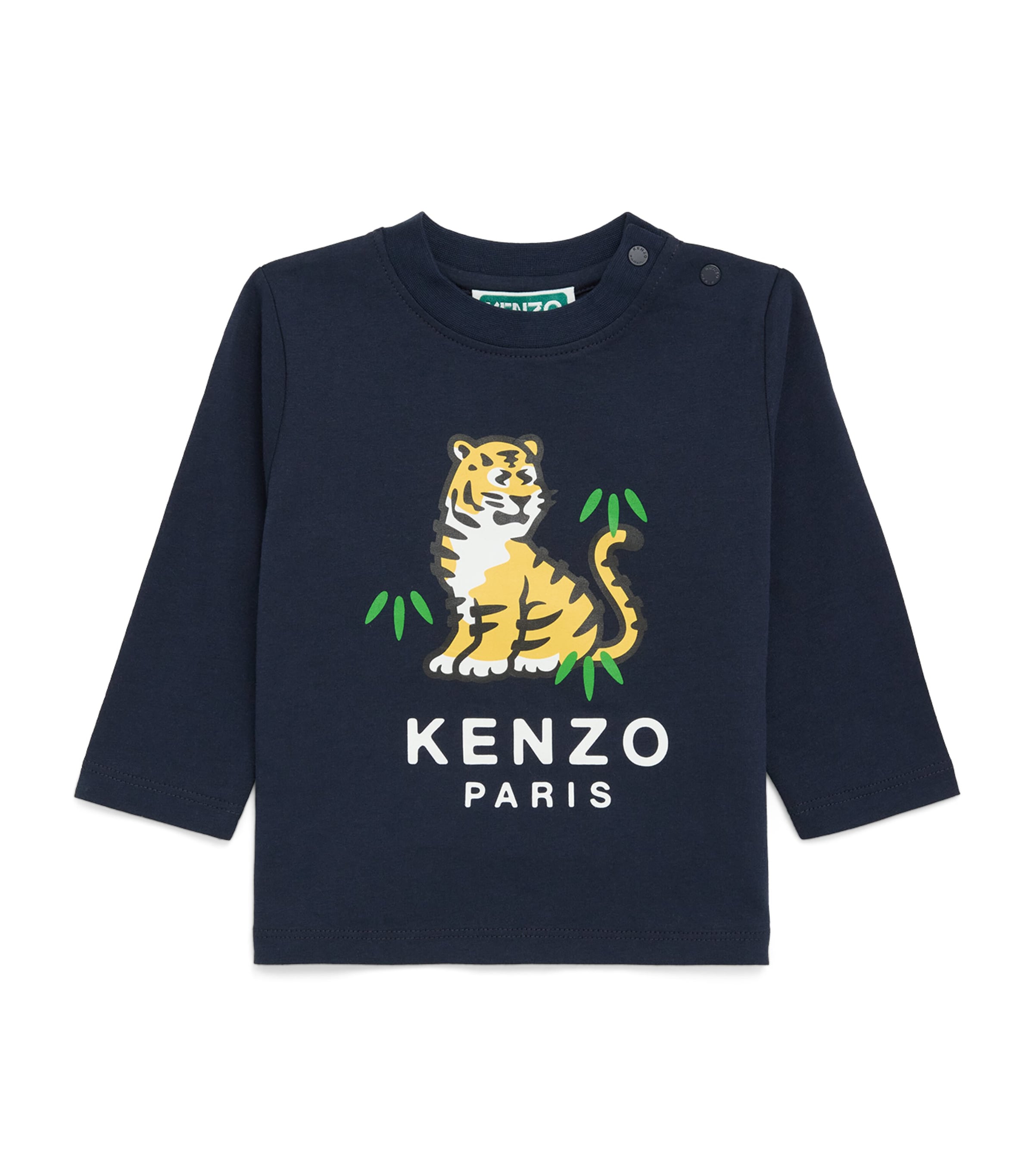 Kenzo Kids Cotton Tiger T-Shirt (6 Months-4 Years) Navy