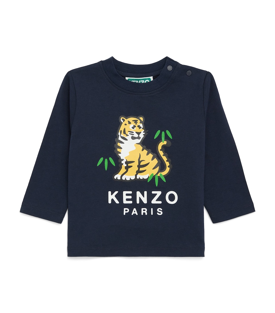 Kenzo Kids Cotton Tiger T-Shirt (6 Months-4 Years) Navy