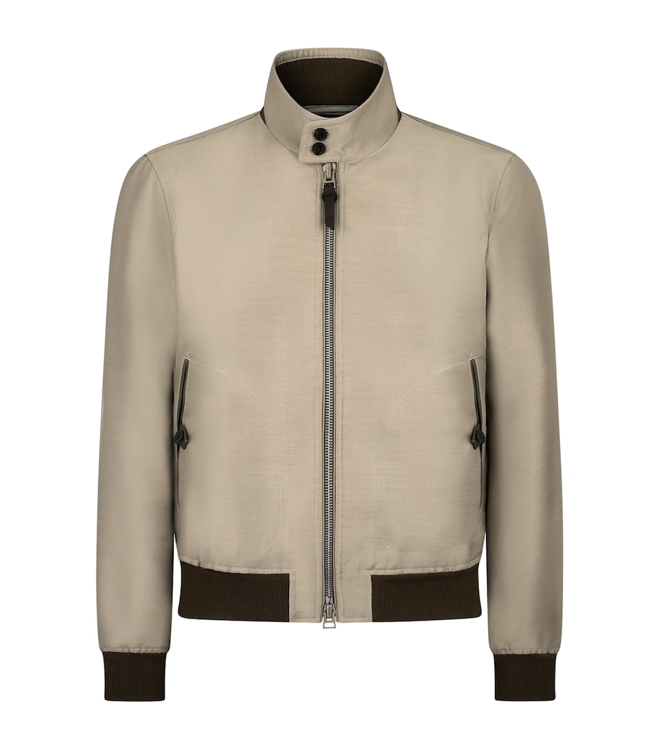 Wool-Mohair-Silk Harrington Jacket