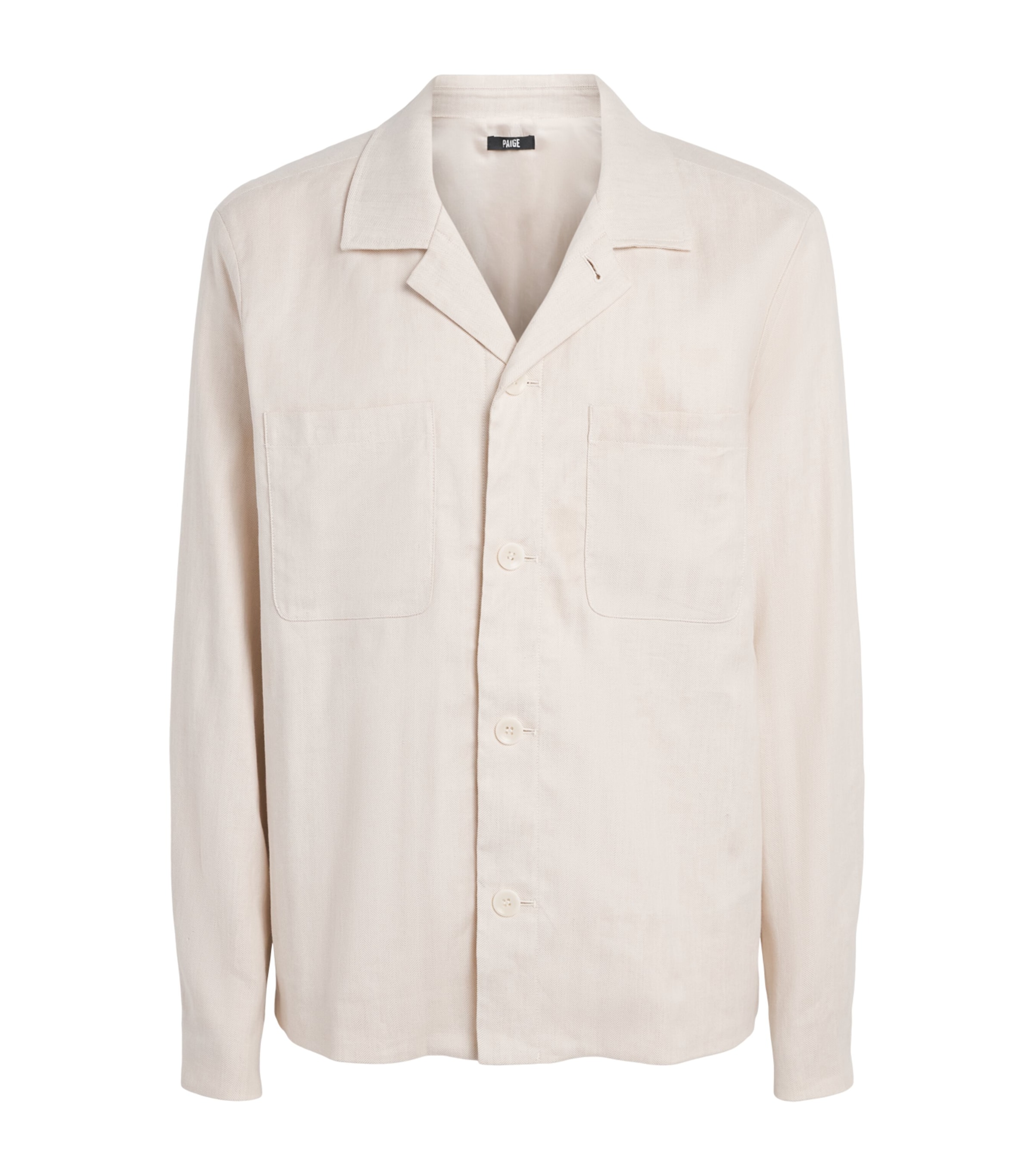 PAIGE Mens Herringbone Latigo Shirt Fossil Hrrngbn