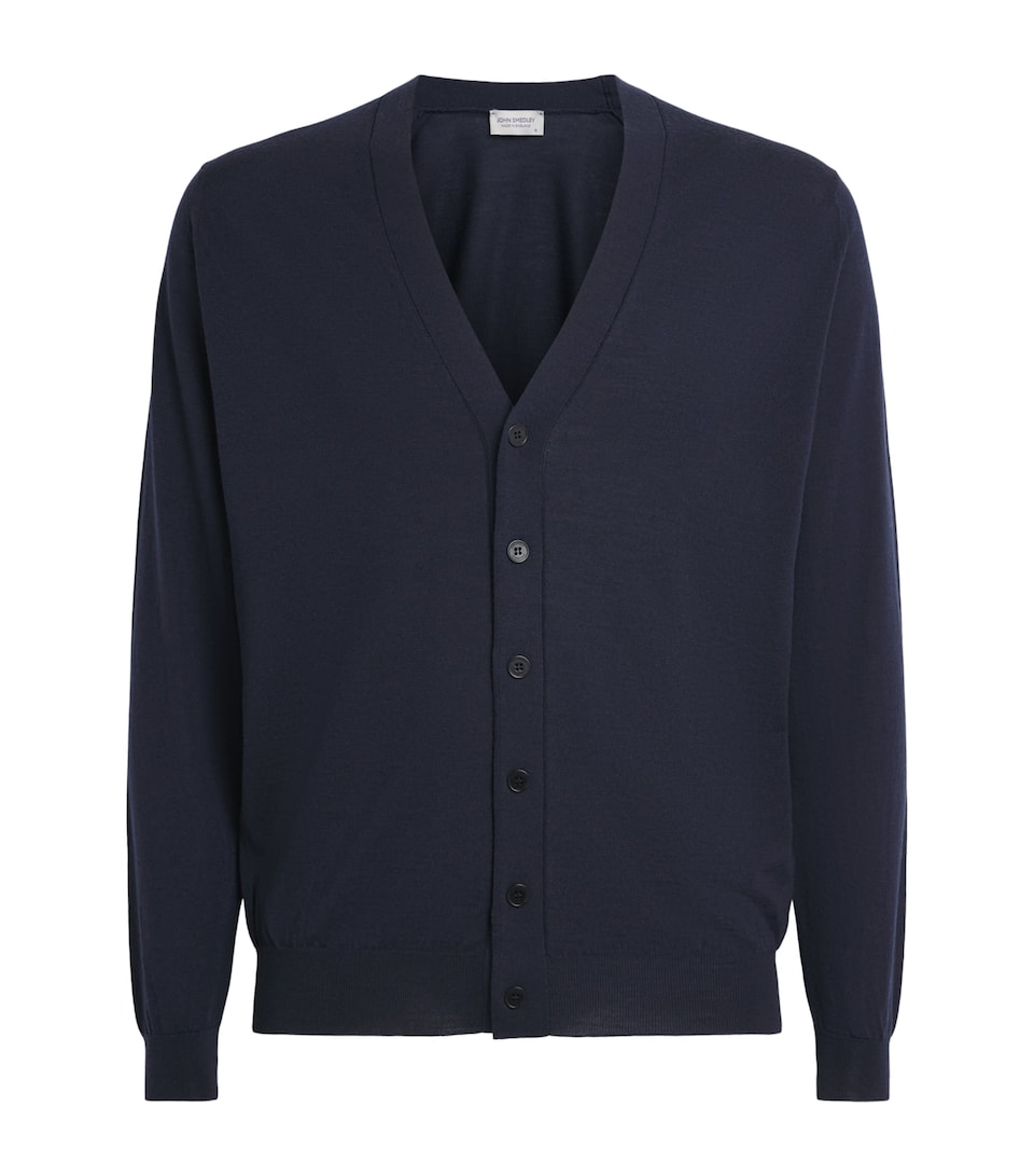 John Smedley Mens Extra Fine Merino Cardigan Midnight