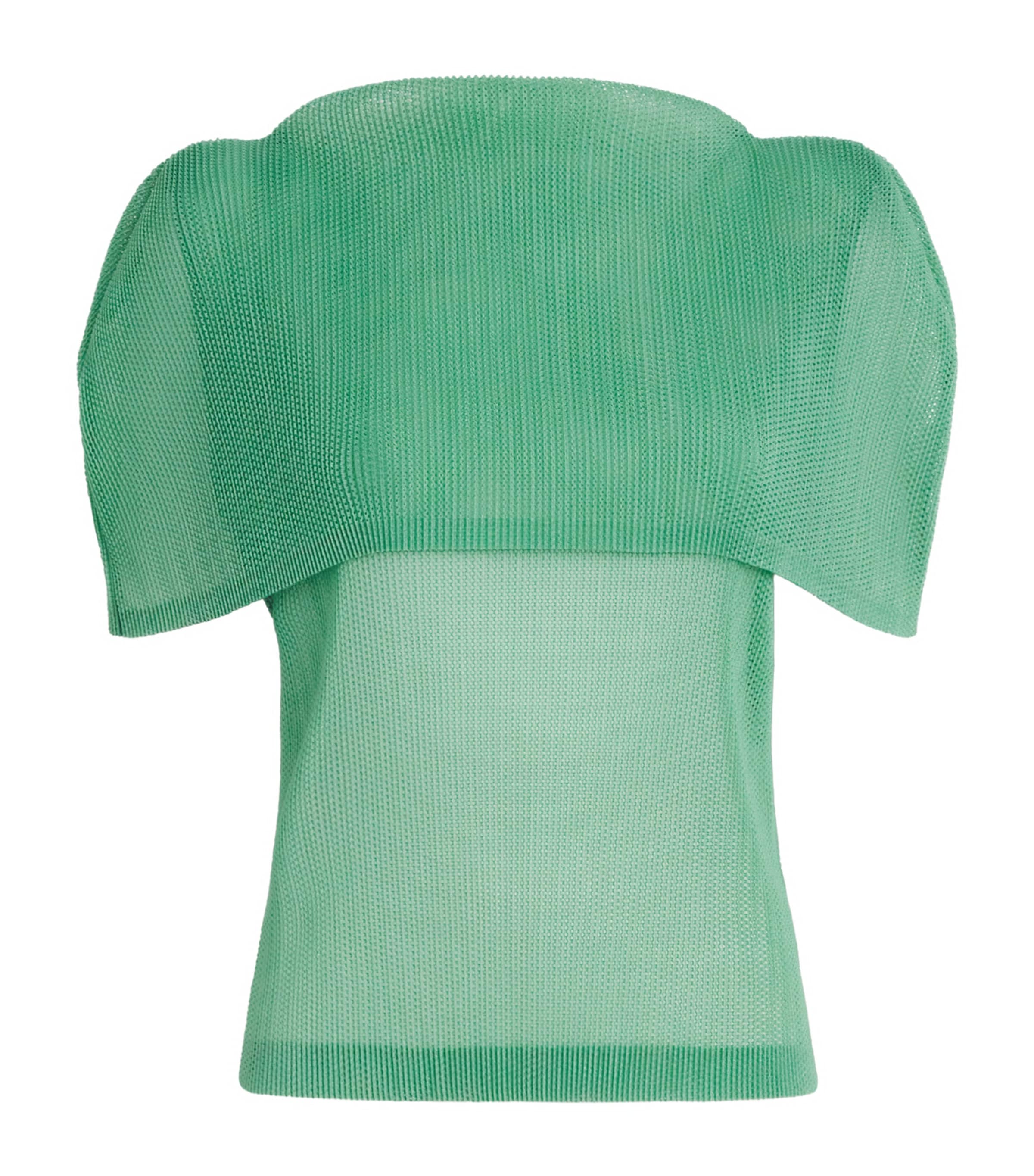 Pleats Please Issey Miyake Womens Tatami August Top Greyish Green