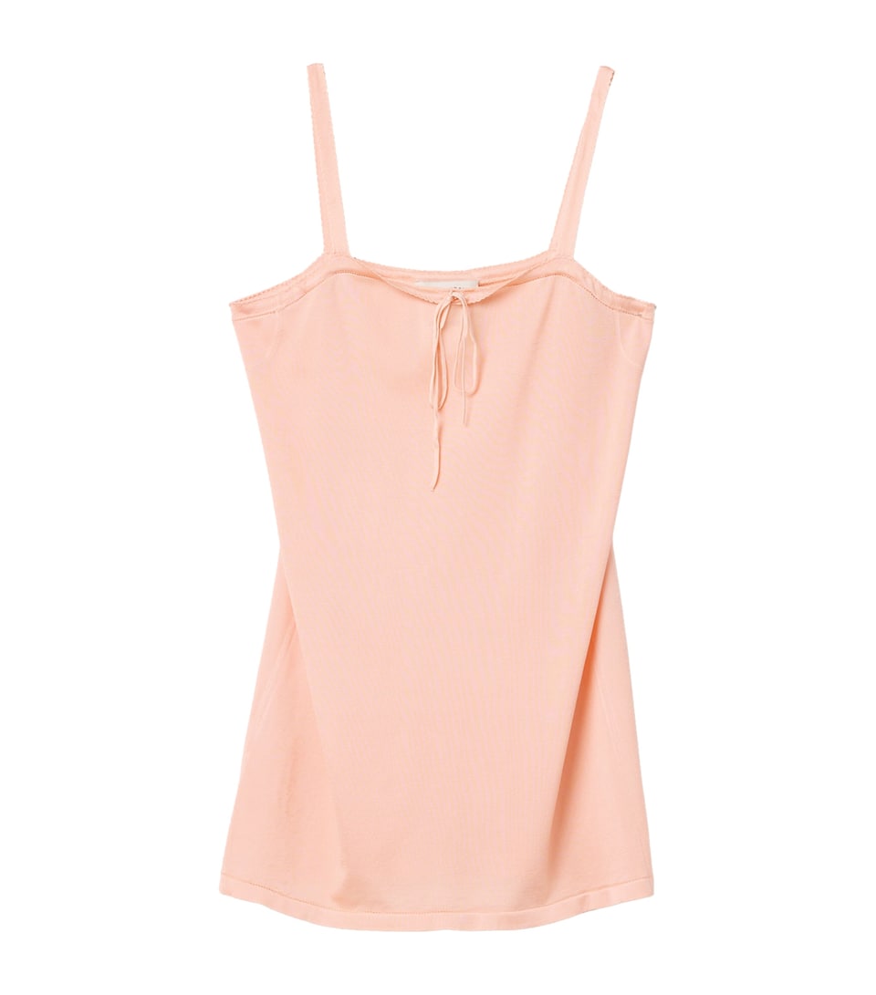 Miu Miu Womens Silk Slip Mini Dress Pink