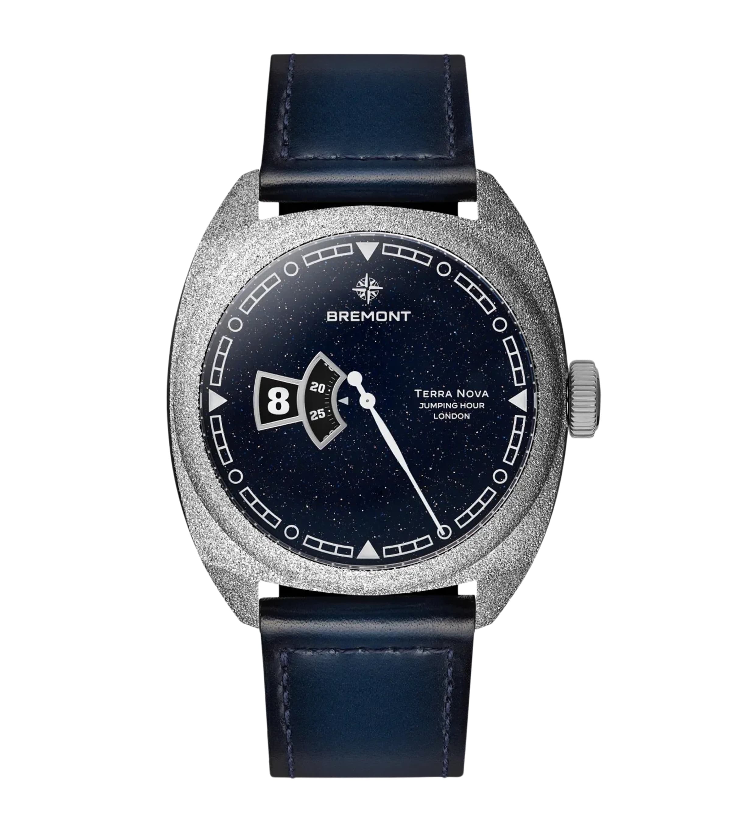 Bremont Stainless Steel Terra Nova Jumping Hour Watch 40.5mm Blue