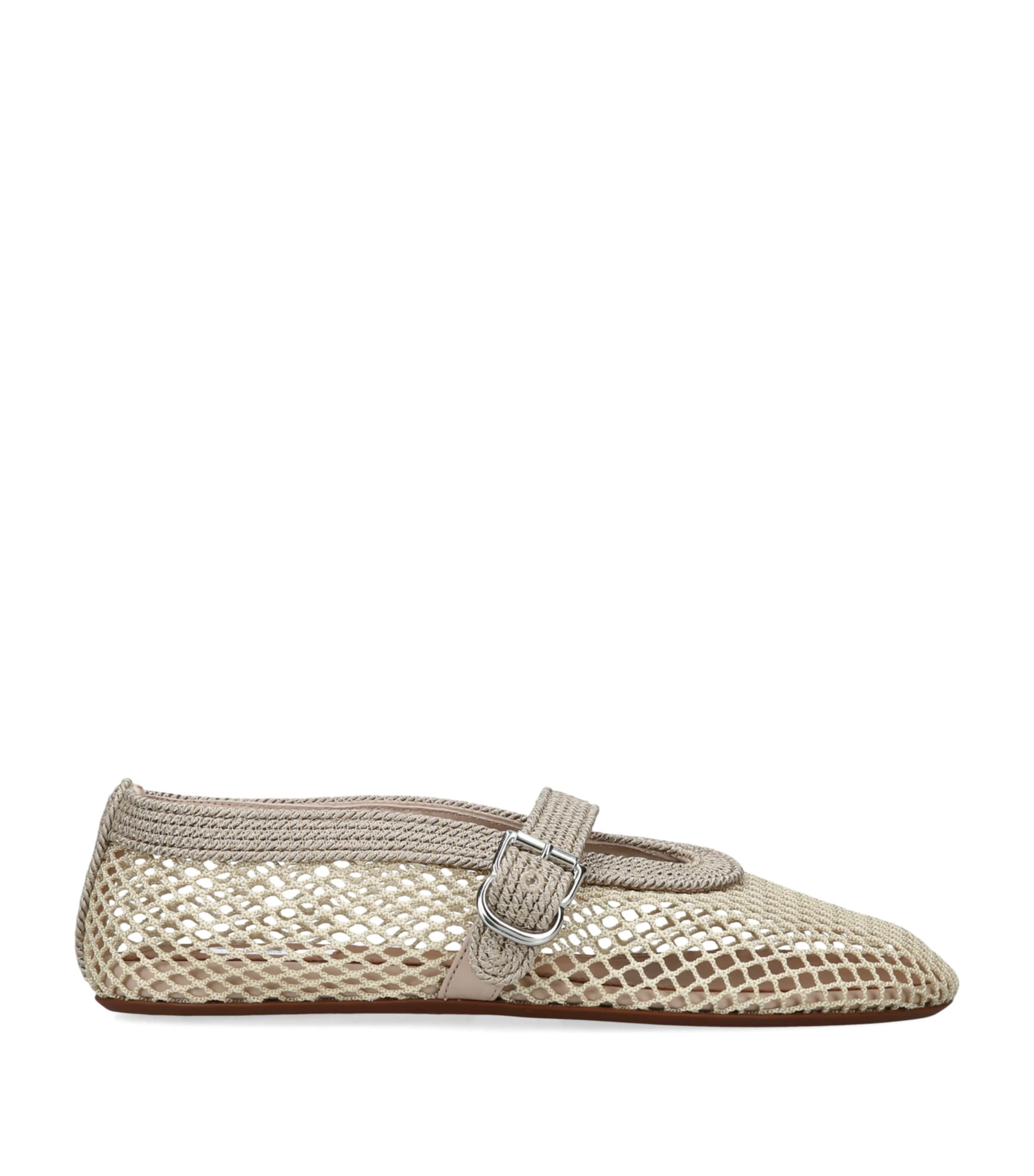 Alaïa Mesh Ballet Flats Beige Comb