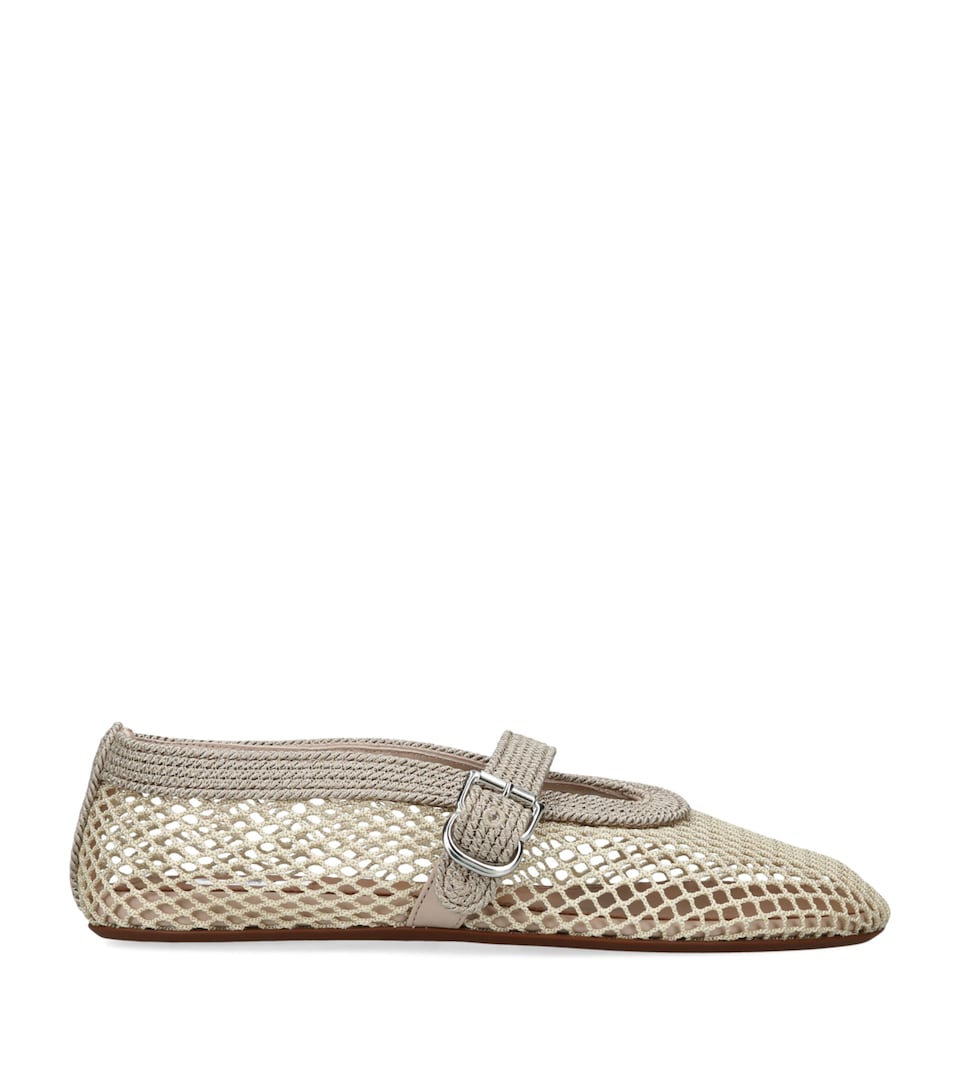 Alaïa Mesh Ballet Flats Beige Comb