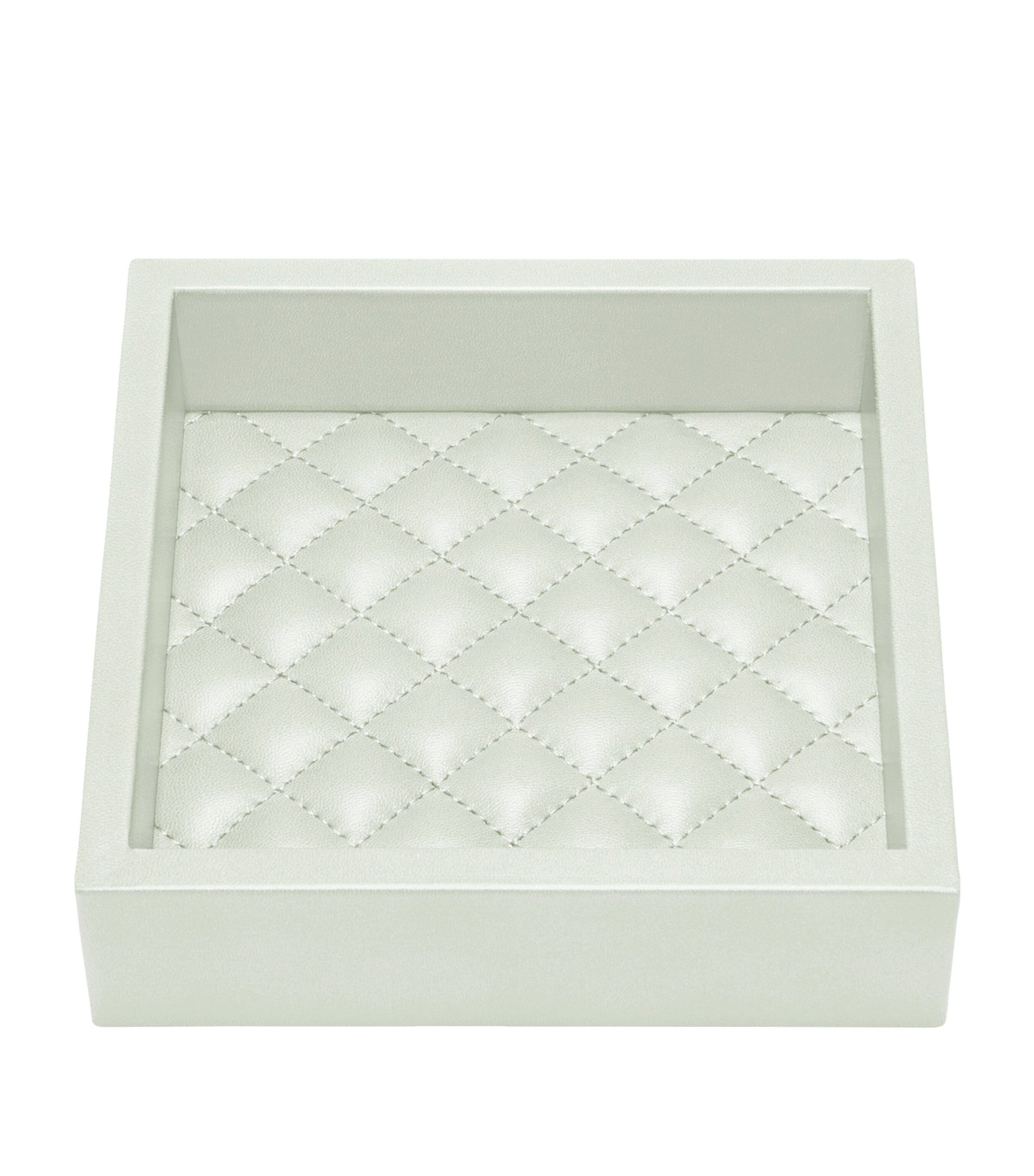 Riviere Small Quilted Febe Diamonds Tray Celadon Green