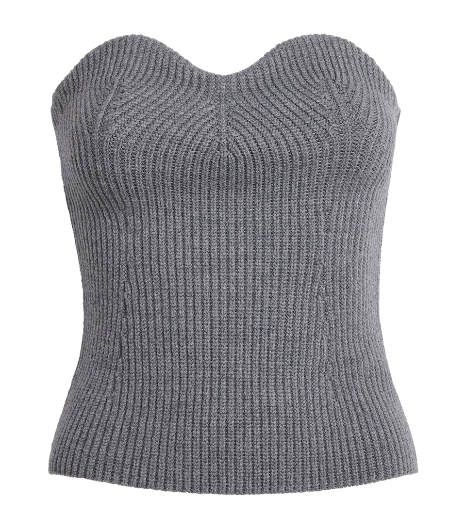 Jil Sander Womens Wool-Blend Bustier Top Basalt