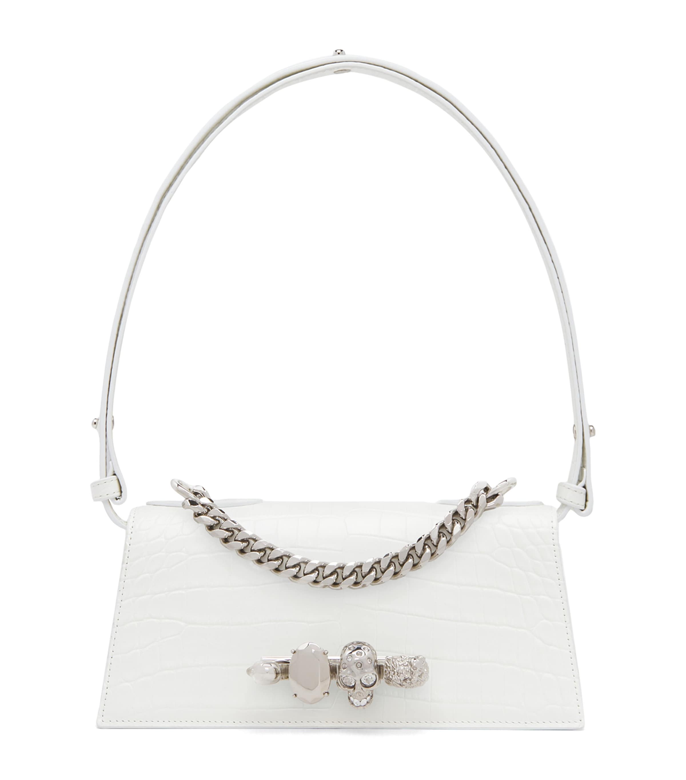 Leather Skull Four-Ring Top-Handle Bag