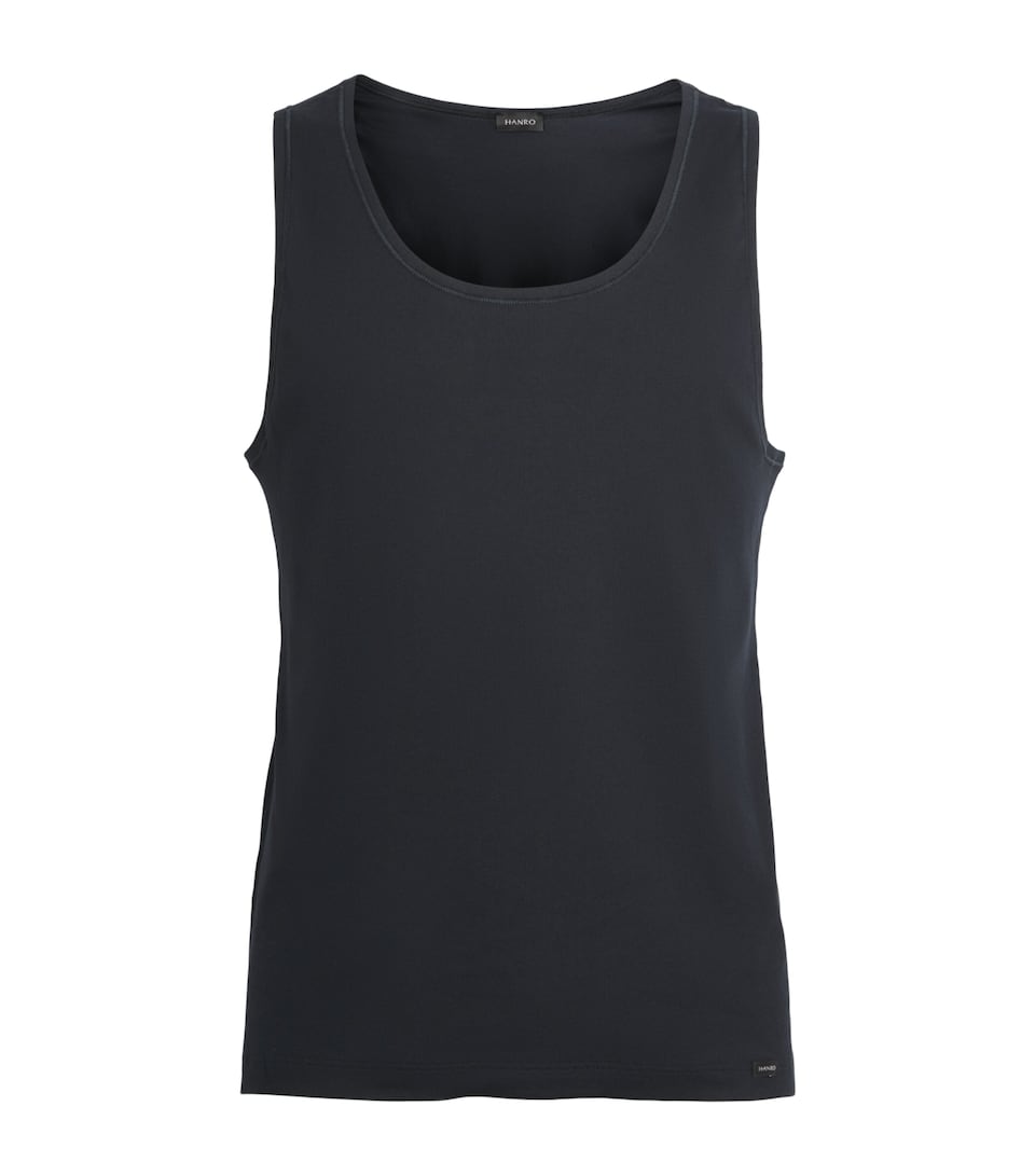 Hanro Mens Cotton Essentials Tank Top Black