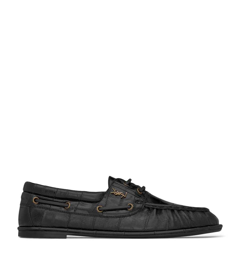 Saint Laurent Eel Leather Le Loafer Boat Shoes