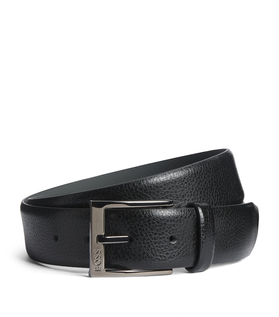 BOSS Leather Buckle Belt Black