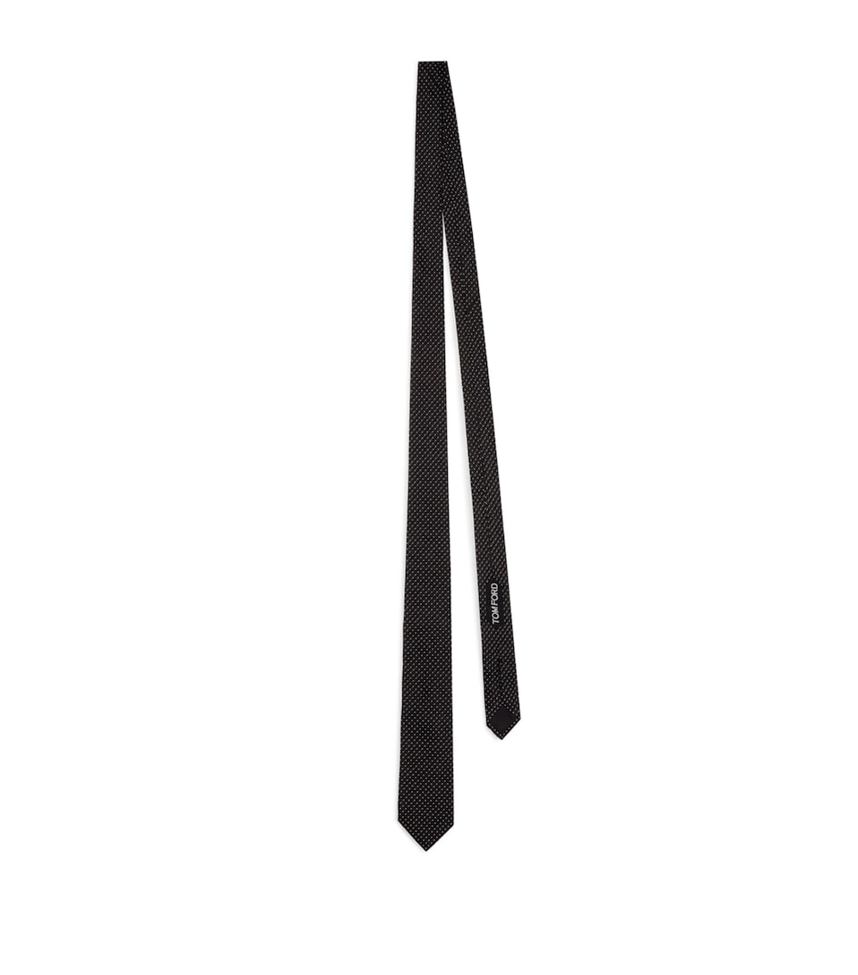 TOM FORD Mulberry Silk Micro-Dot Tie Nwa