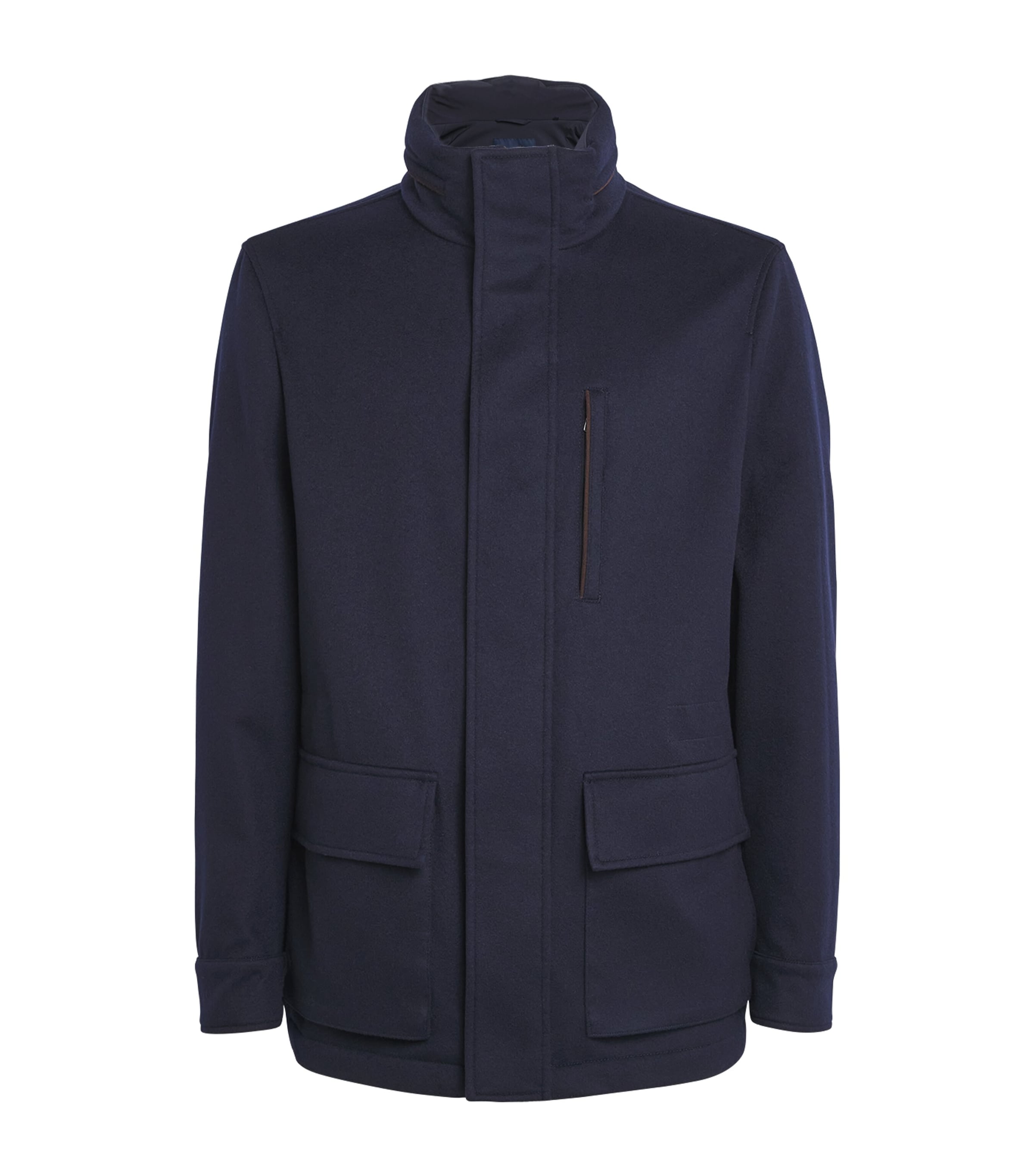 Paul & Shark Mens Cashmere Padded Hybrid Coat Blue