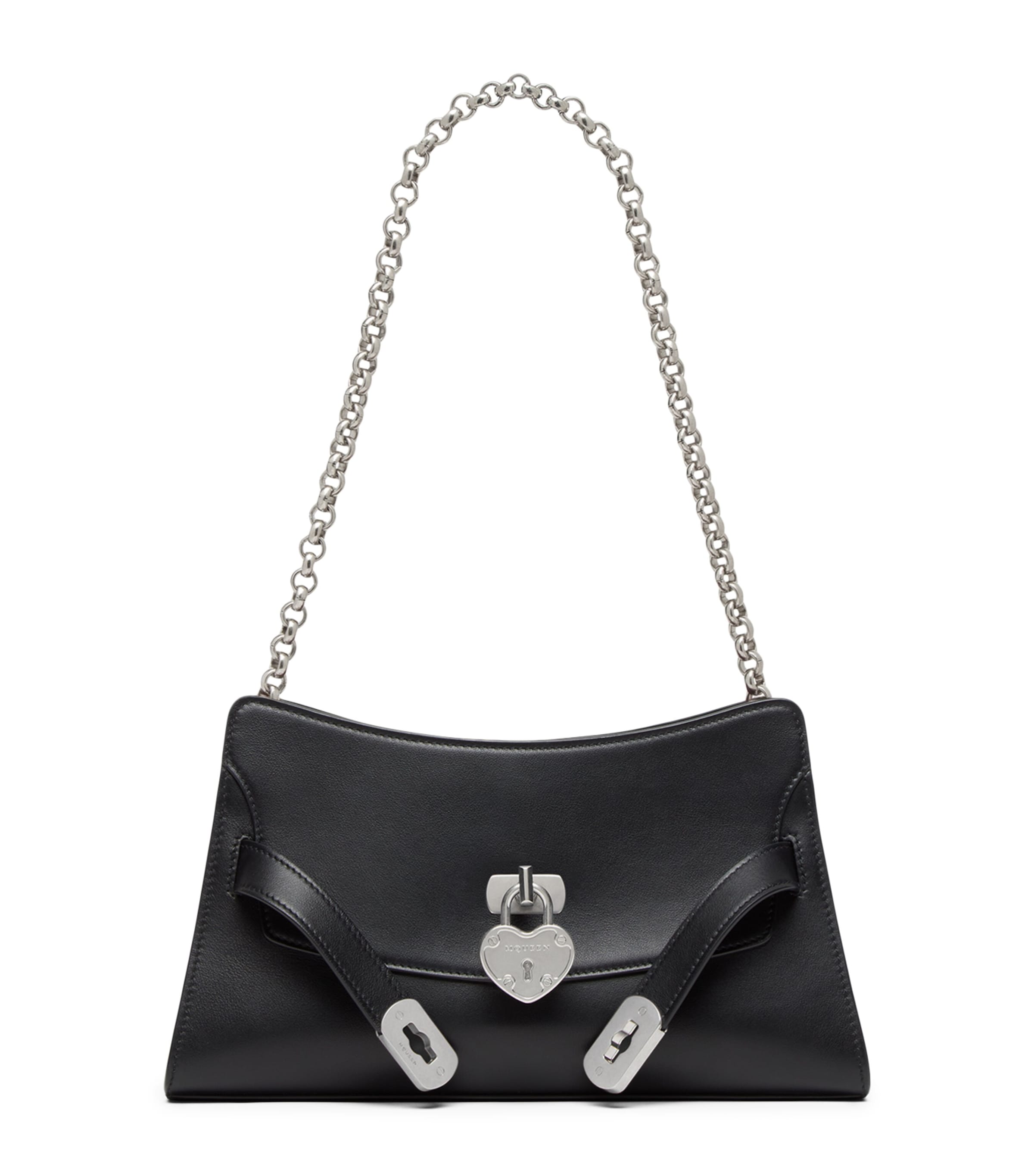 McQueen Mini Leather Locke Shoulder Bag