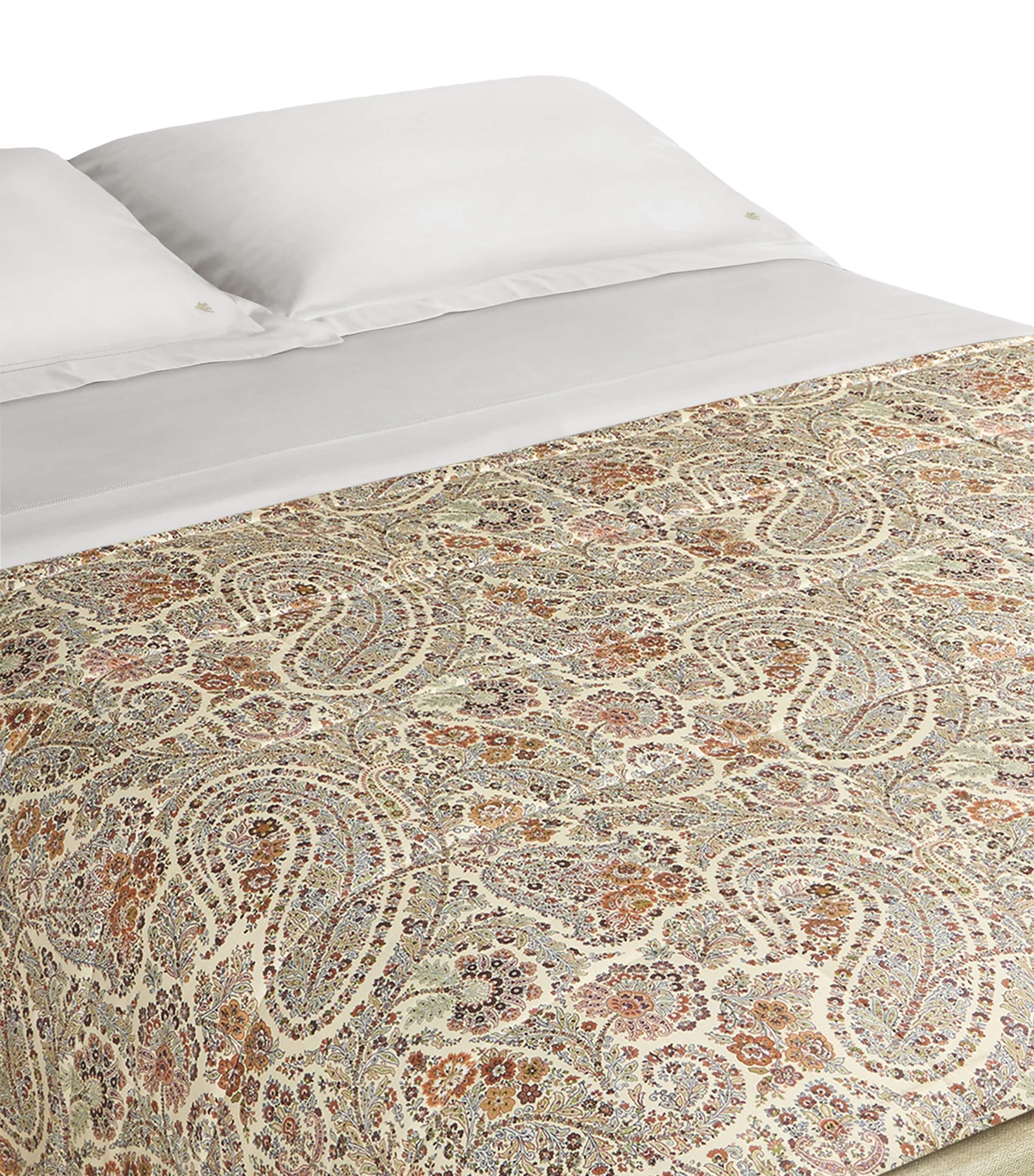 Etro Super King Amalia Quilted Bed Spread (270cm x 270cm) Print On Beige Base