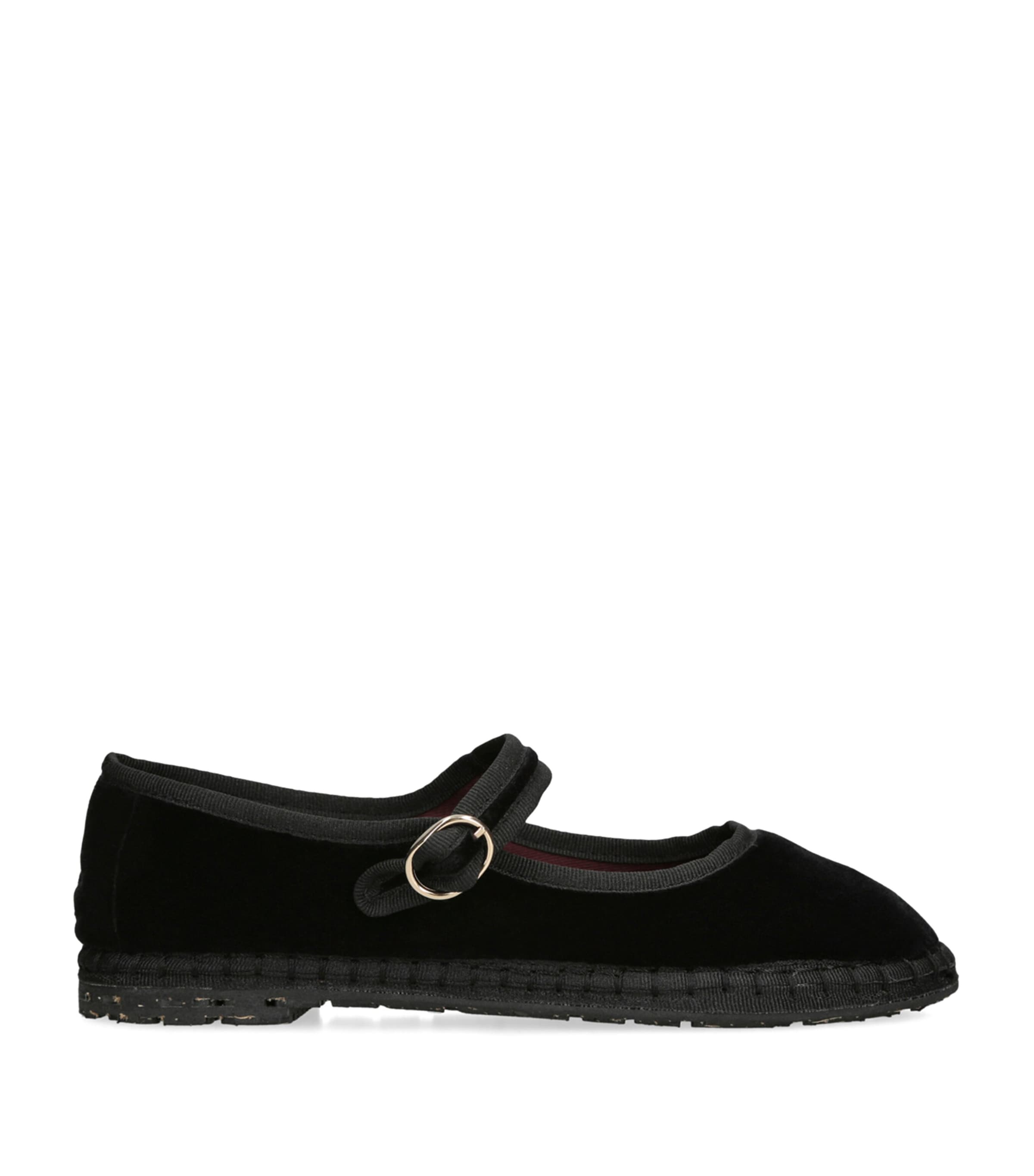 Flabelus Velvet Antonia Mary Janes Black