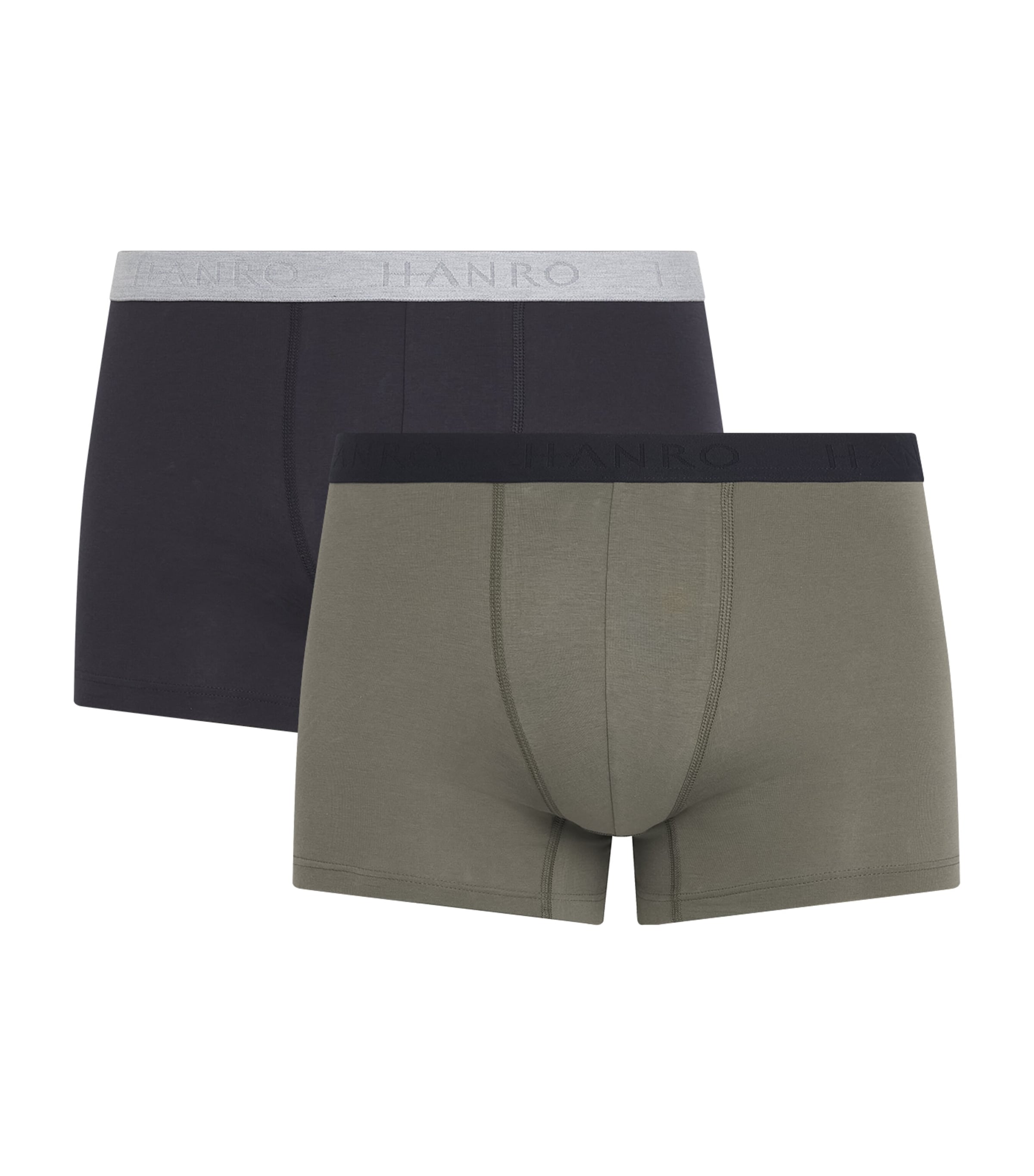 Hanro Mens Cotton-Blend Essentials Trunks (Pack of 2) Charcoal A