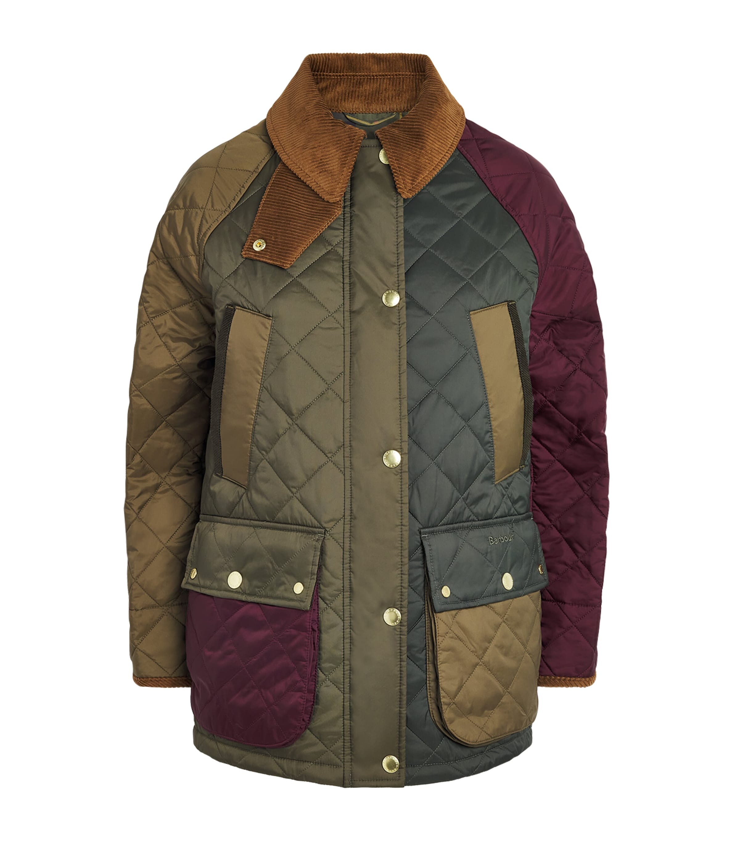 Barbour Womens Quilted Patchwork Bedale Jacket Olve/bch/dk Olv/mrlt