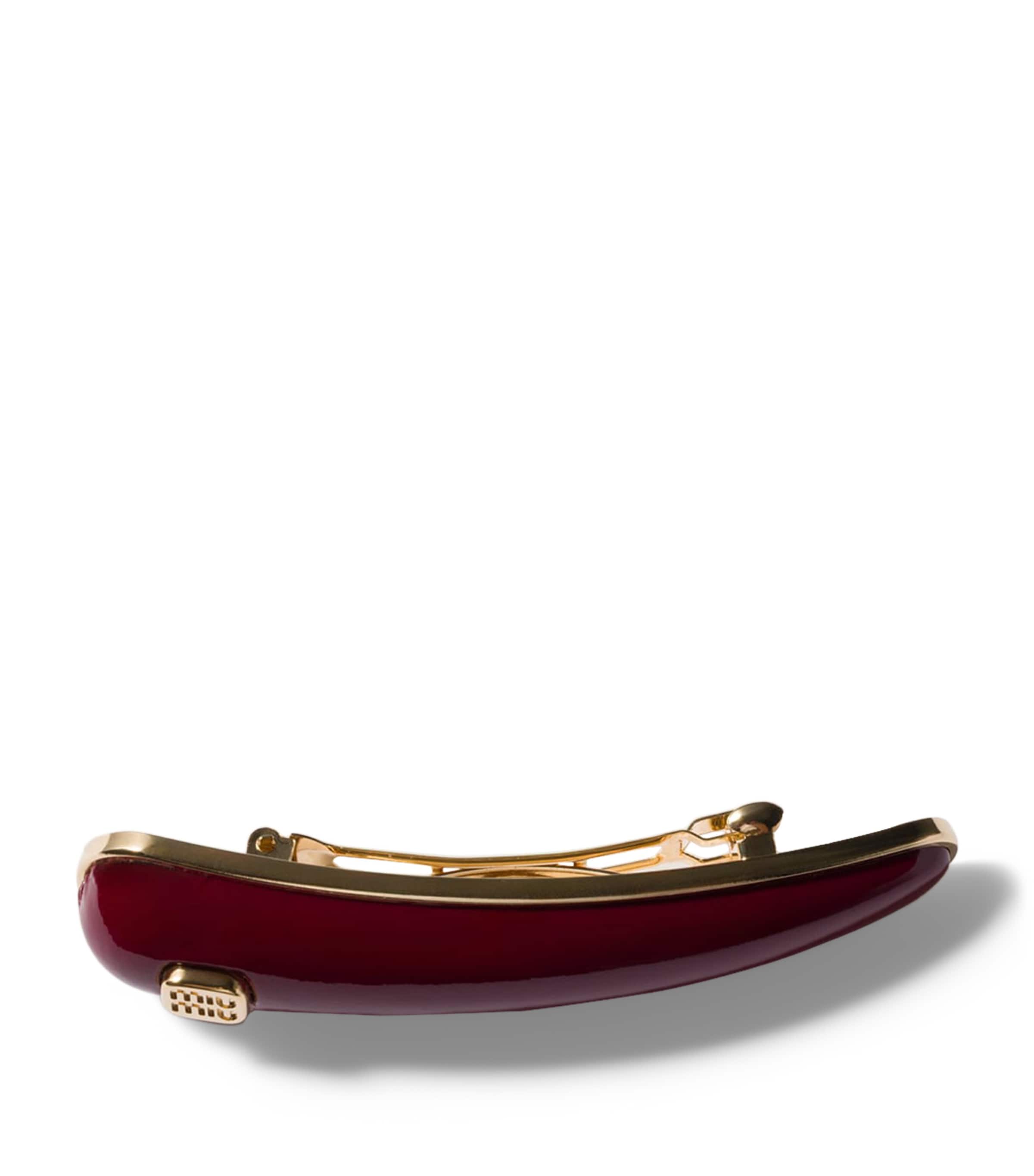 Patent Leather Logo Hair Clip