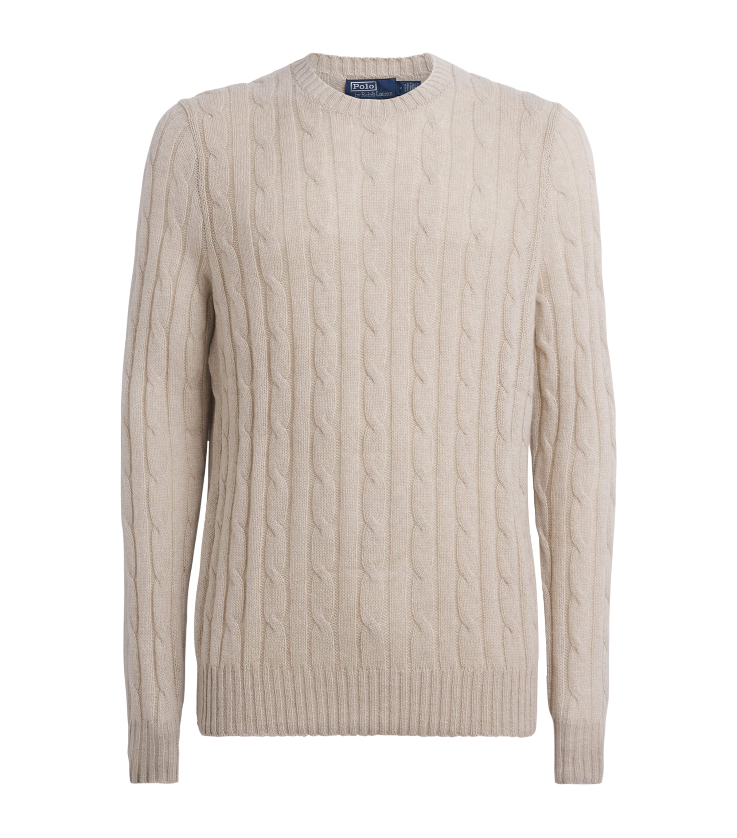 Polo Ralph Lauren Mens Cashmere Cable-Knit Sweater Light Wlnut Brn Hthr