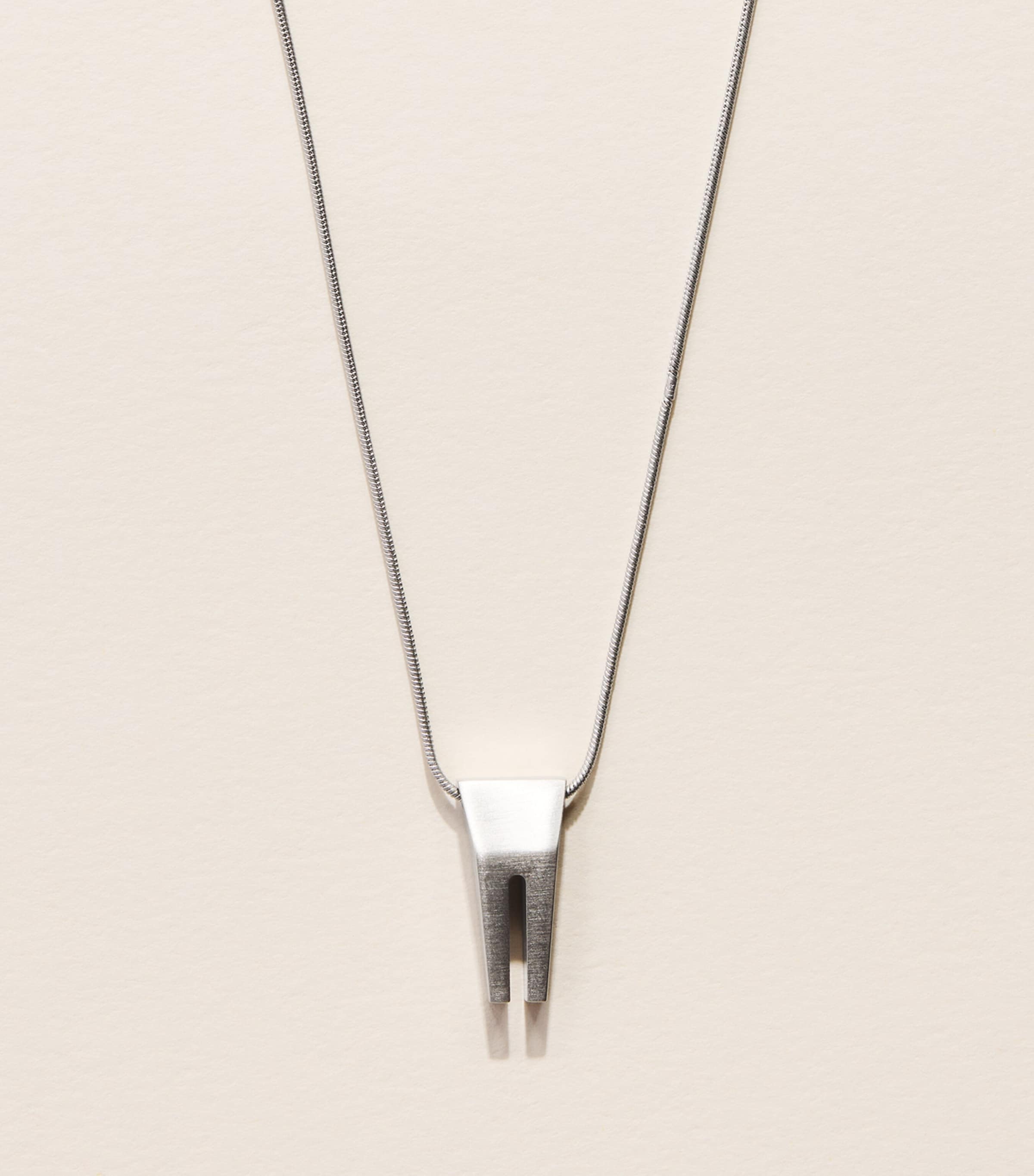 Rick Owens Brass Mini Open Trunk Necklace Silver