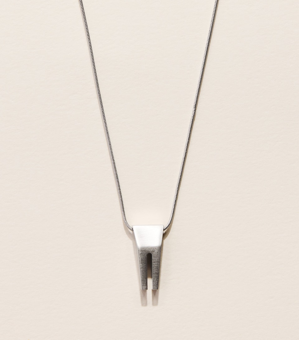 Rick Owens Brass Mini Open Trunk Necklace Silver