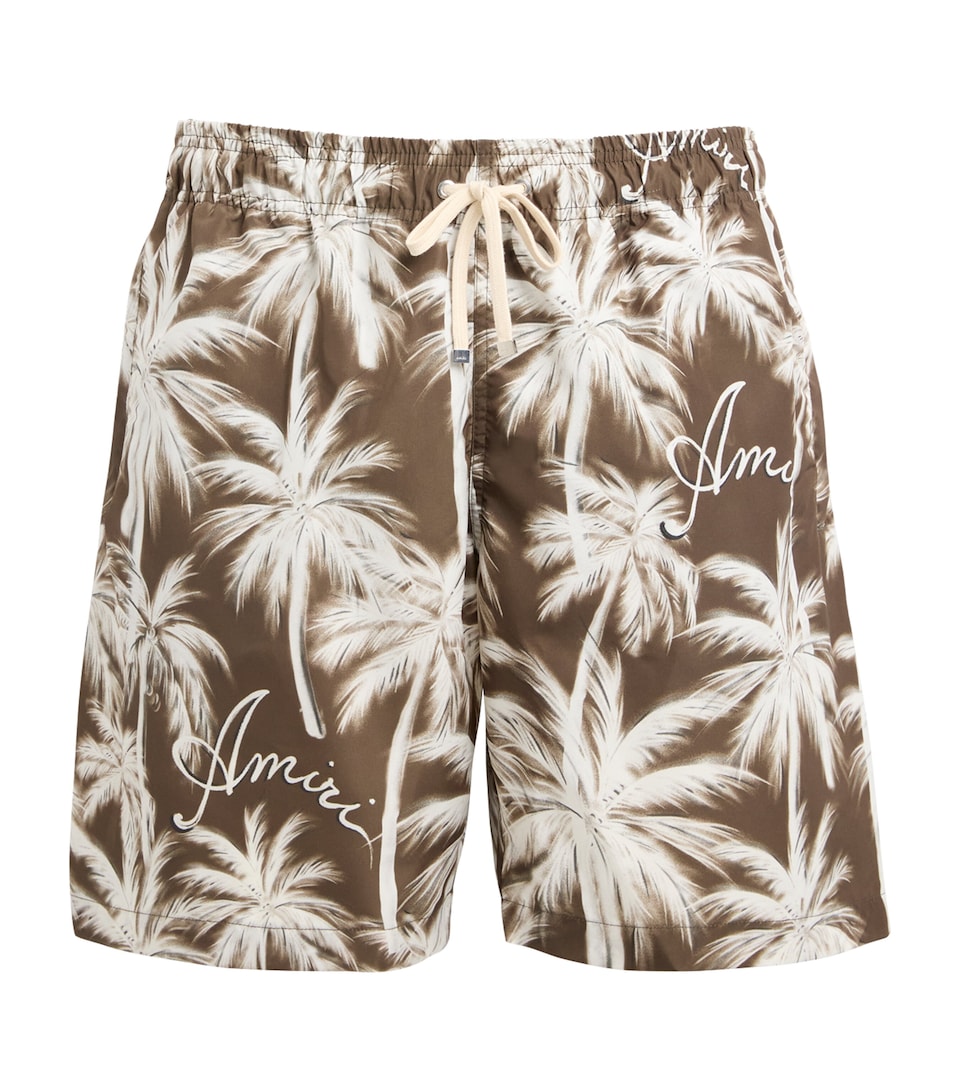 AMIRI Mens Palms Swim Shorts Tobacco