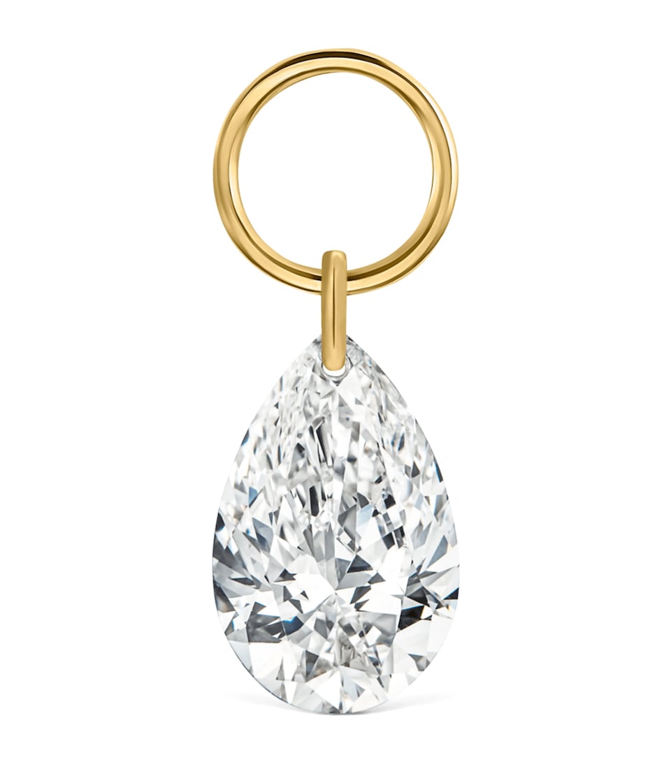 Maria Tash Yellow Gold and White Diamond Pear Charm (6mm) Yellow Gold