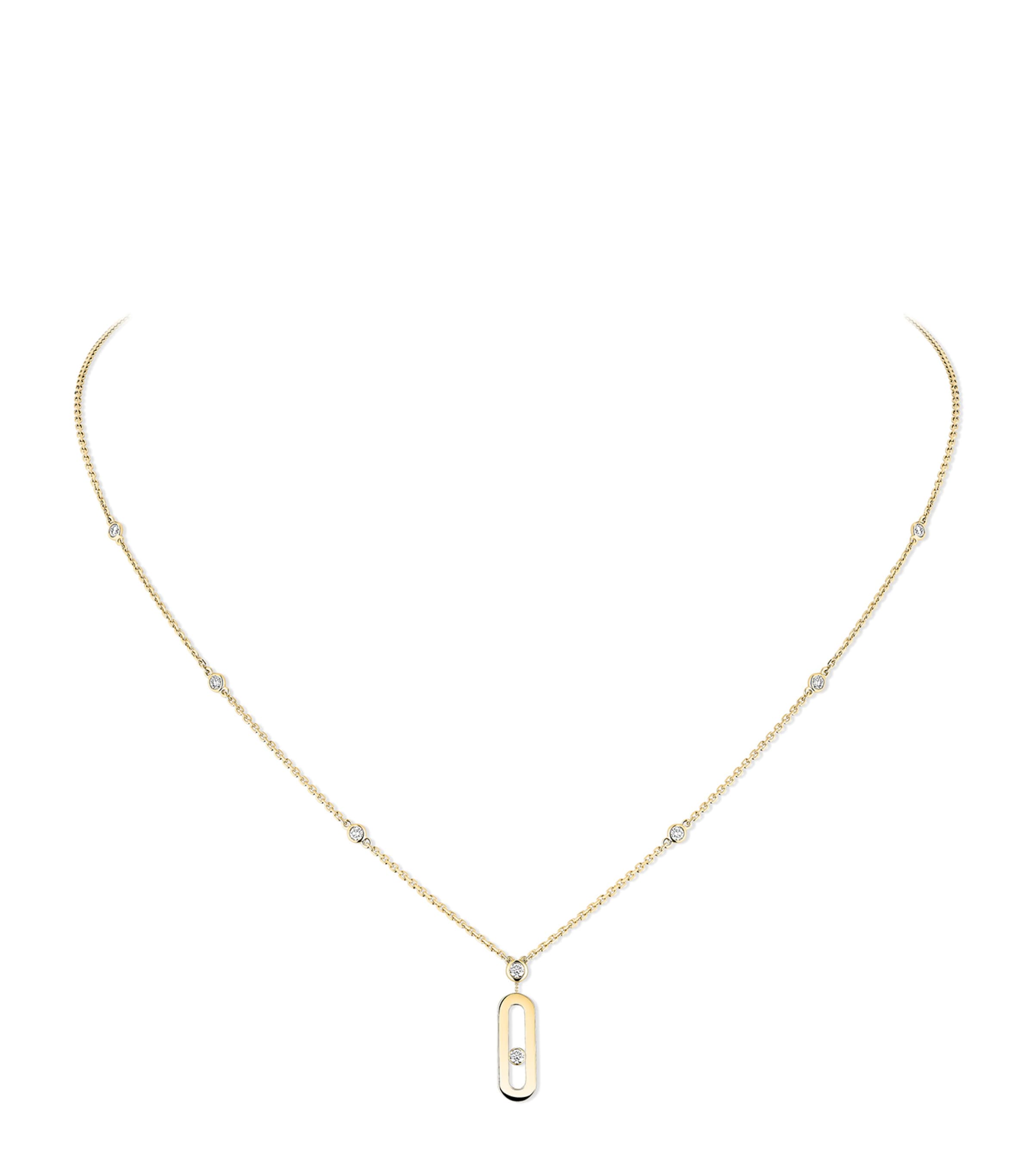 Messika Move Uno Yellow Gold and Diamond Necklace (0.13ct) Yellow Gold