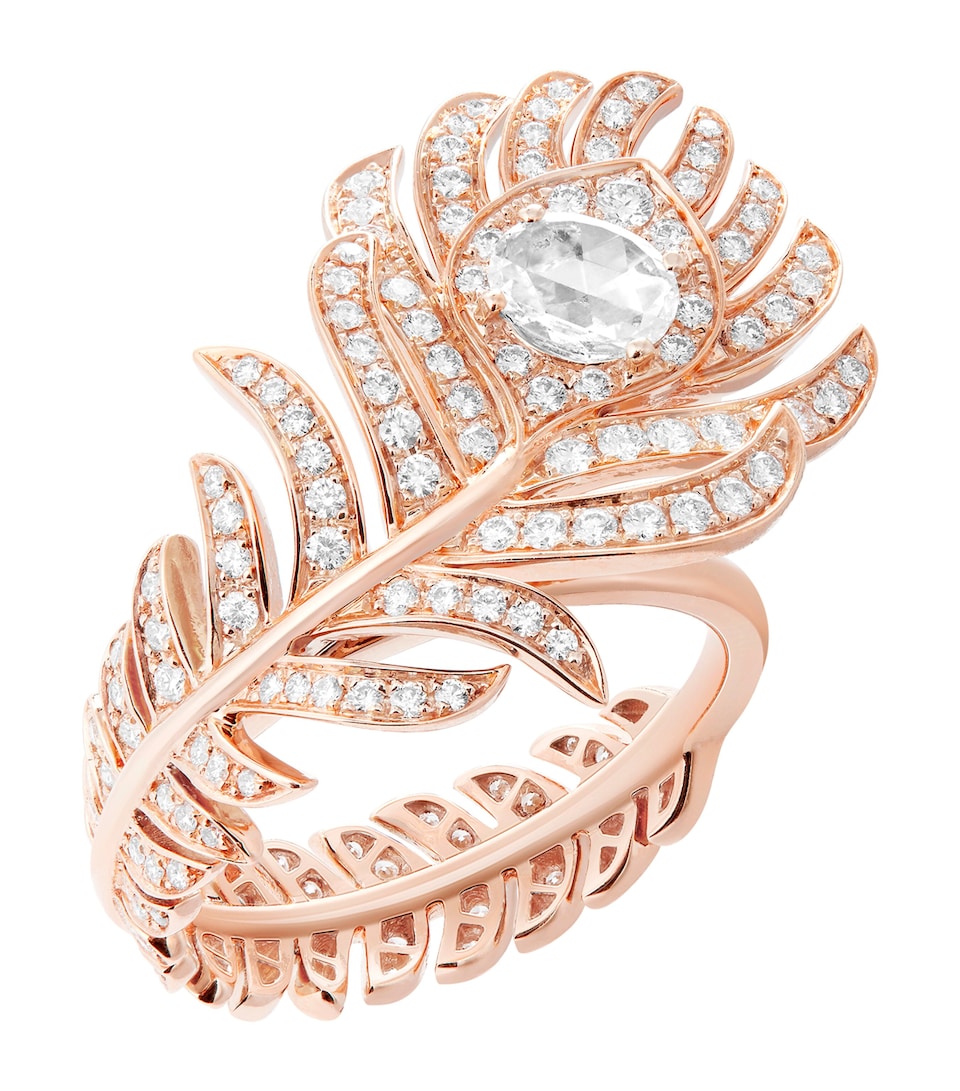 Small Rose Gold Plume de Paon Ring