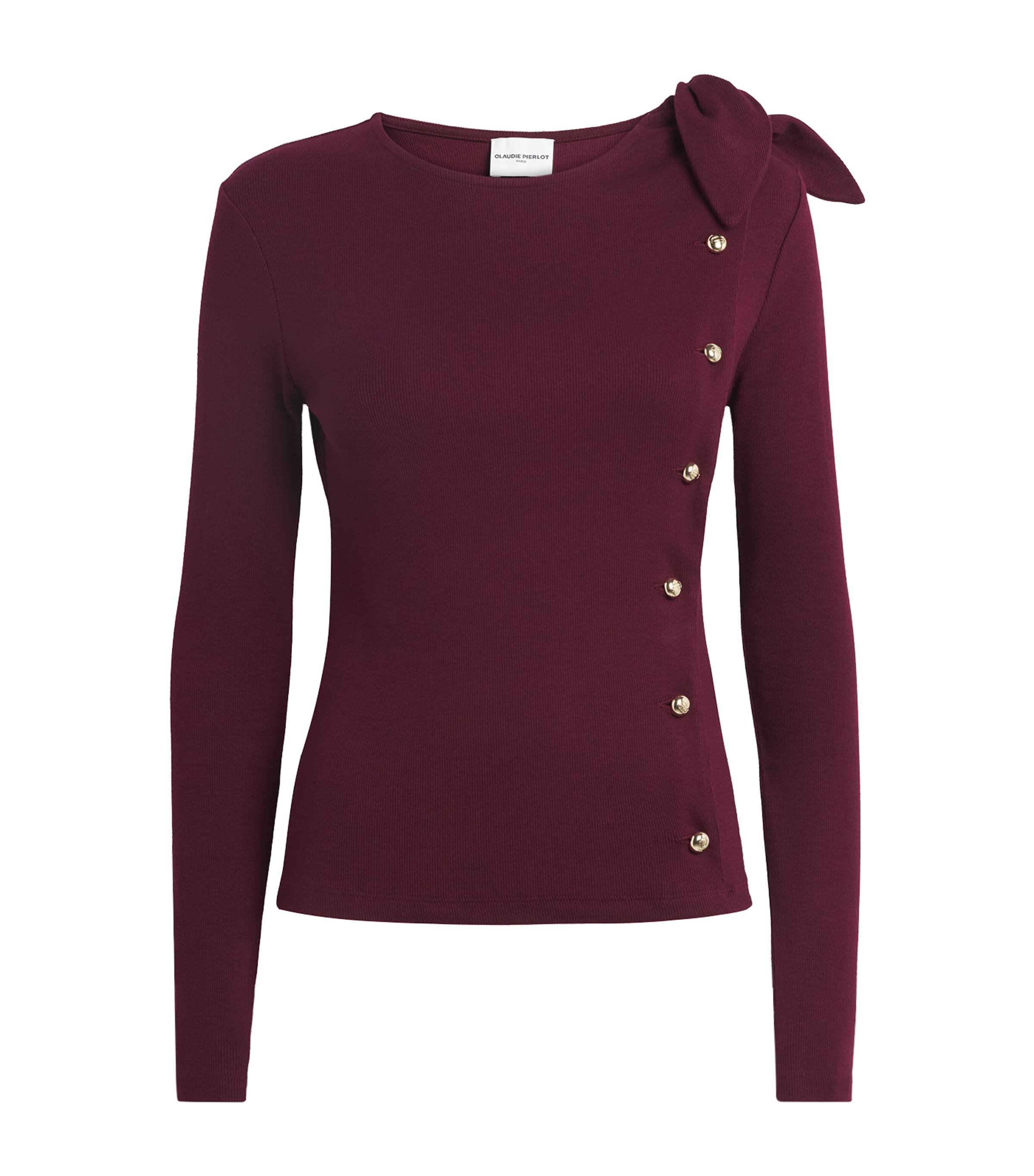 Cotton-Blend Bow-Detail Top