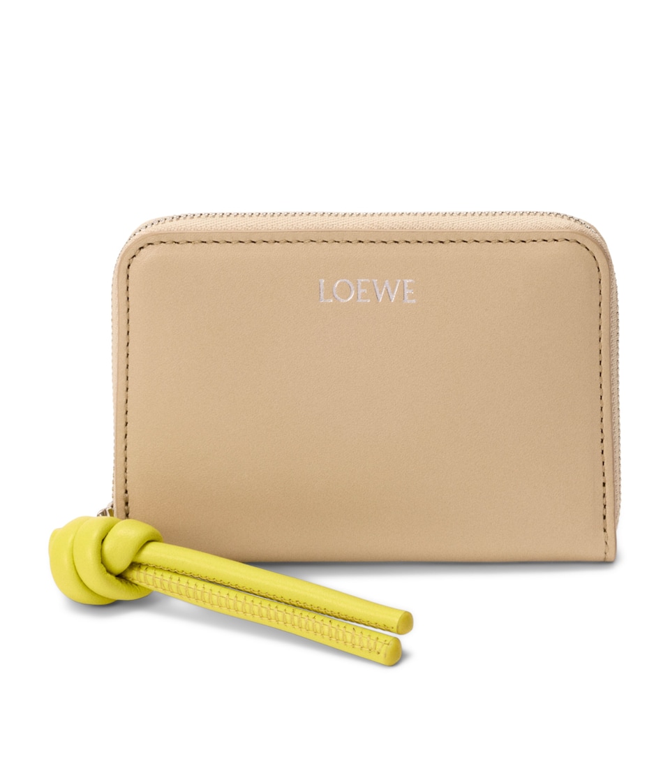 LOEWE Leather Knot Coin Purse Beige/lemon