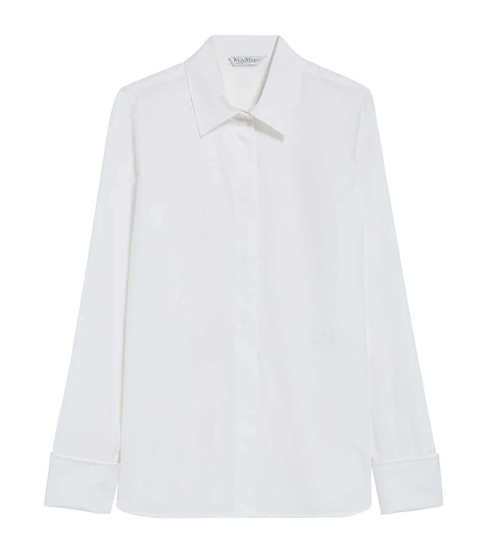 Max Mara Womens Stretch-Cotton Shirt Optical White