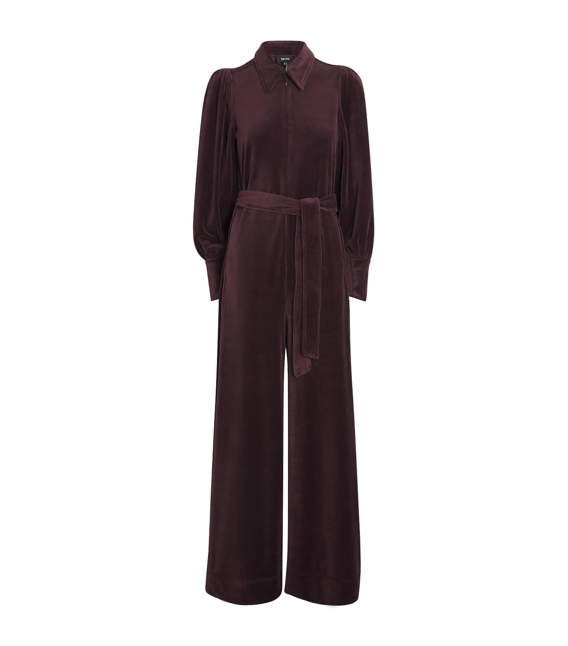 Velour Long-Sleeve Jumpsuit