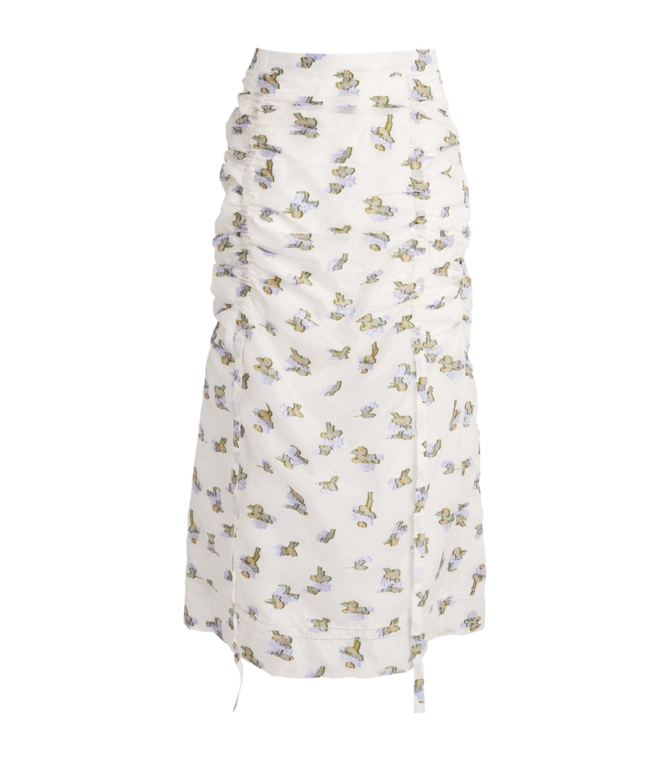 Ulla Johnson Womens Organza Fliora Liora Midi Skirt Violet Leaf