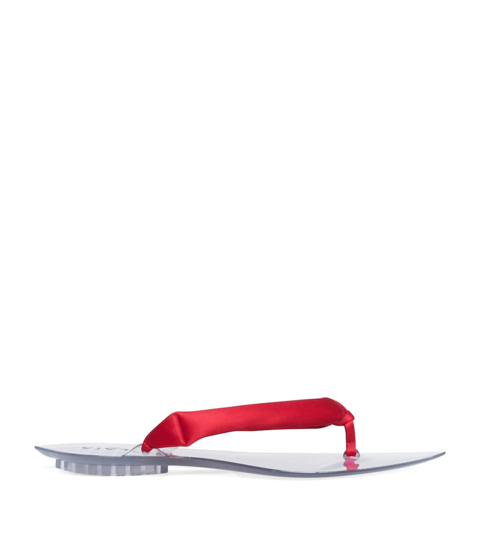 Alaïa Invisible Thong Flip Flops Orange Red