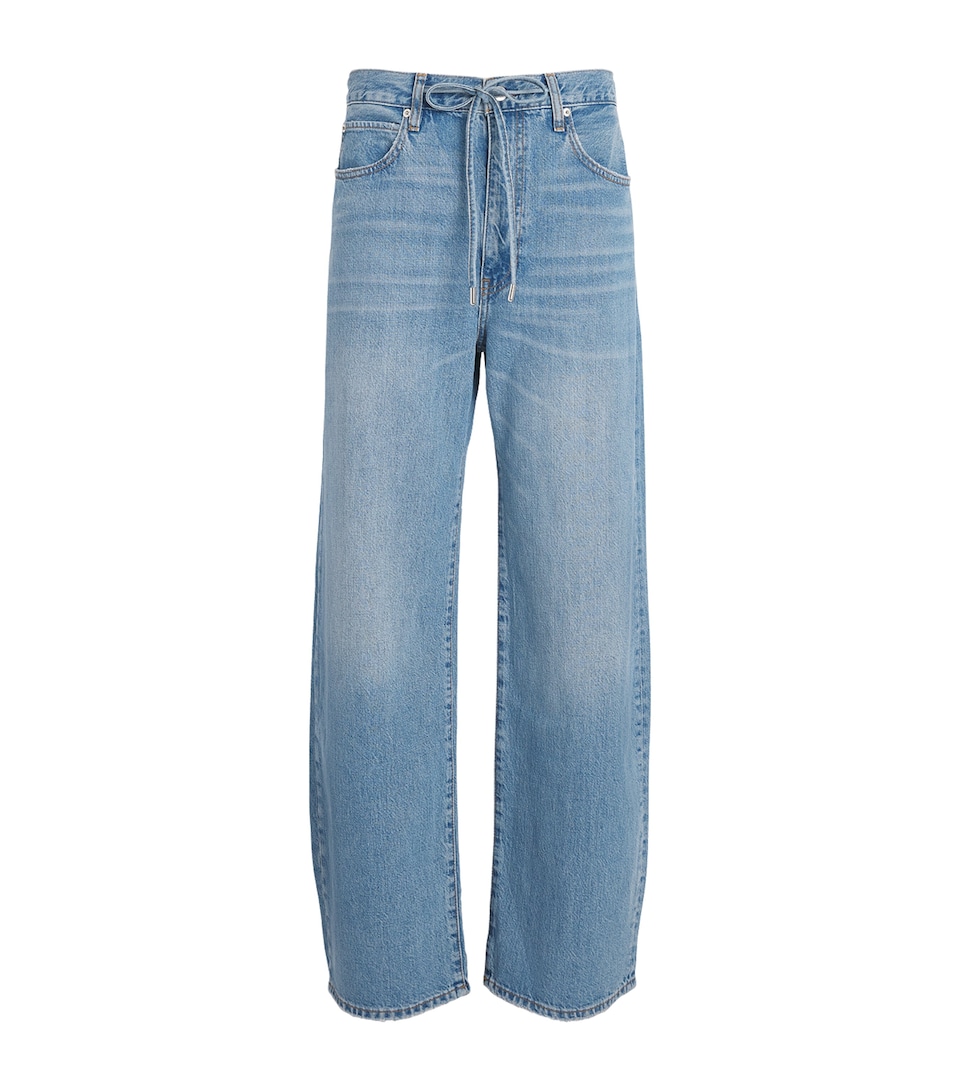 FRAME Womens The Bow High-Rise Barrel-Leg Jeans Afterglow